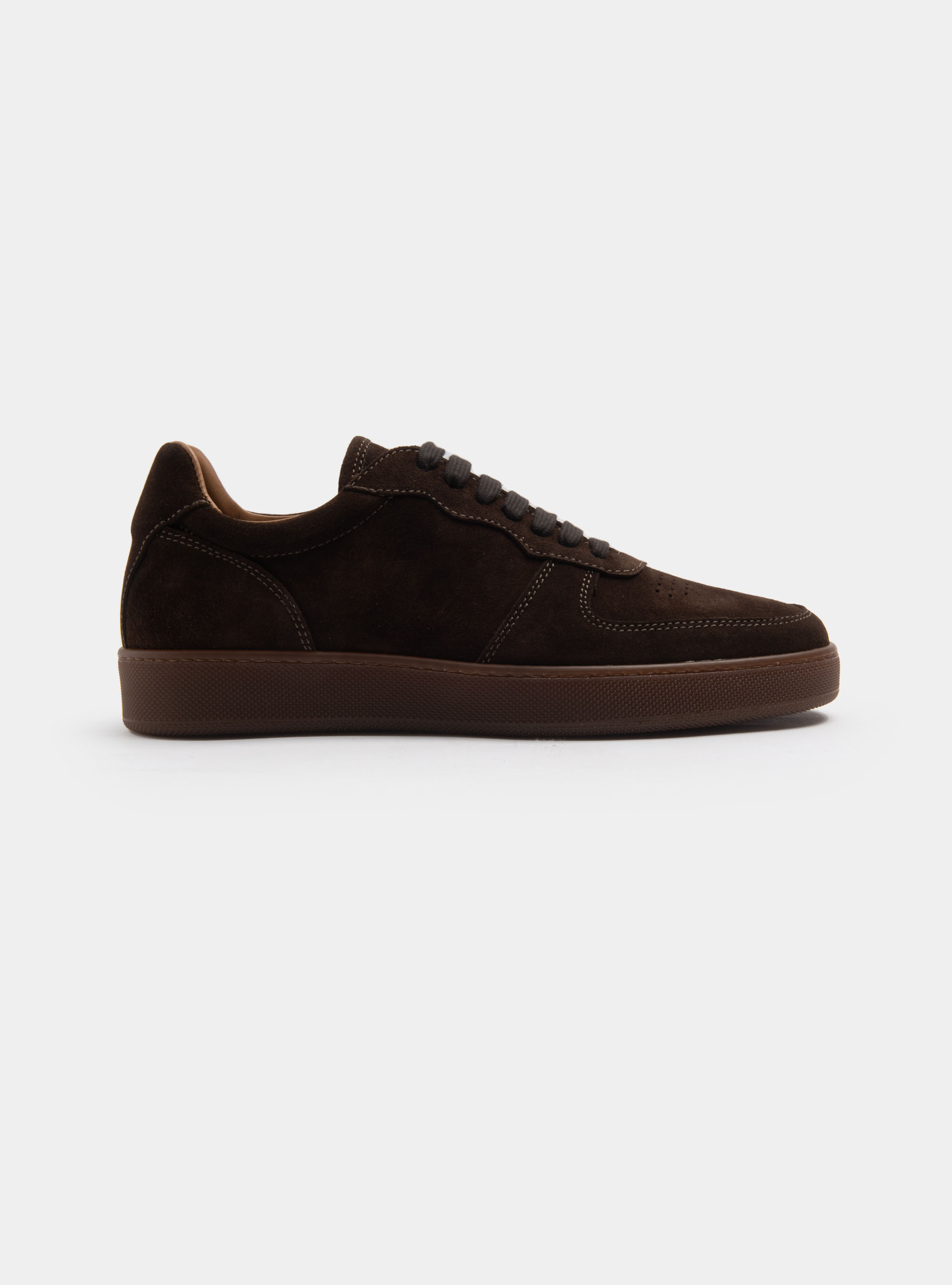 Sneakers in suede, MARRONE