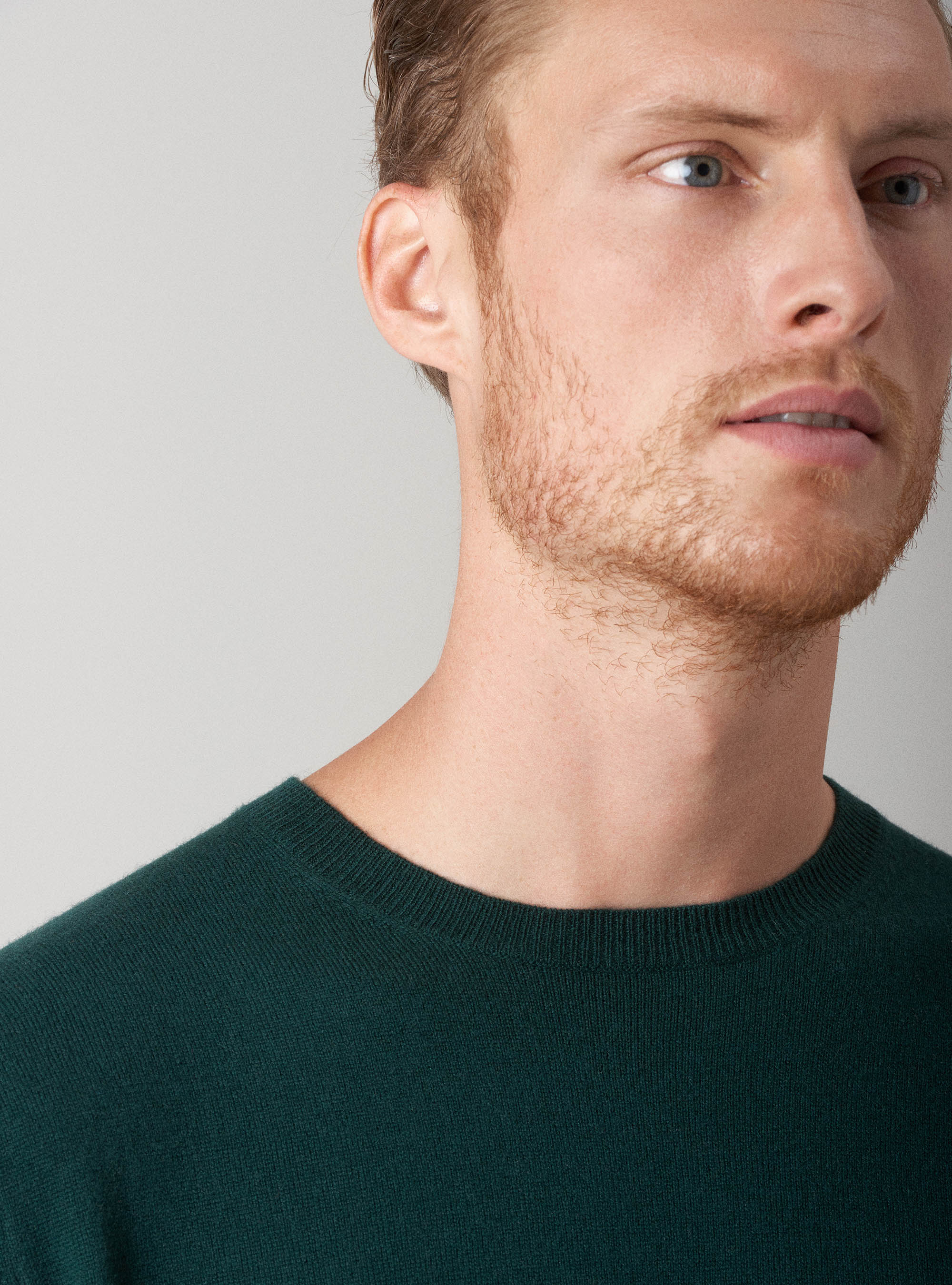 Maglia girocollo in lana lambswool e cashmere, VERDE