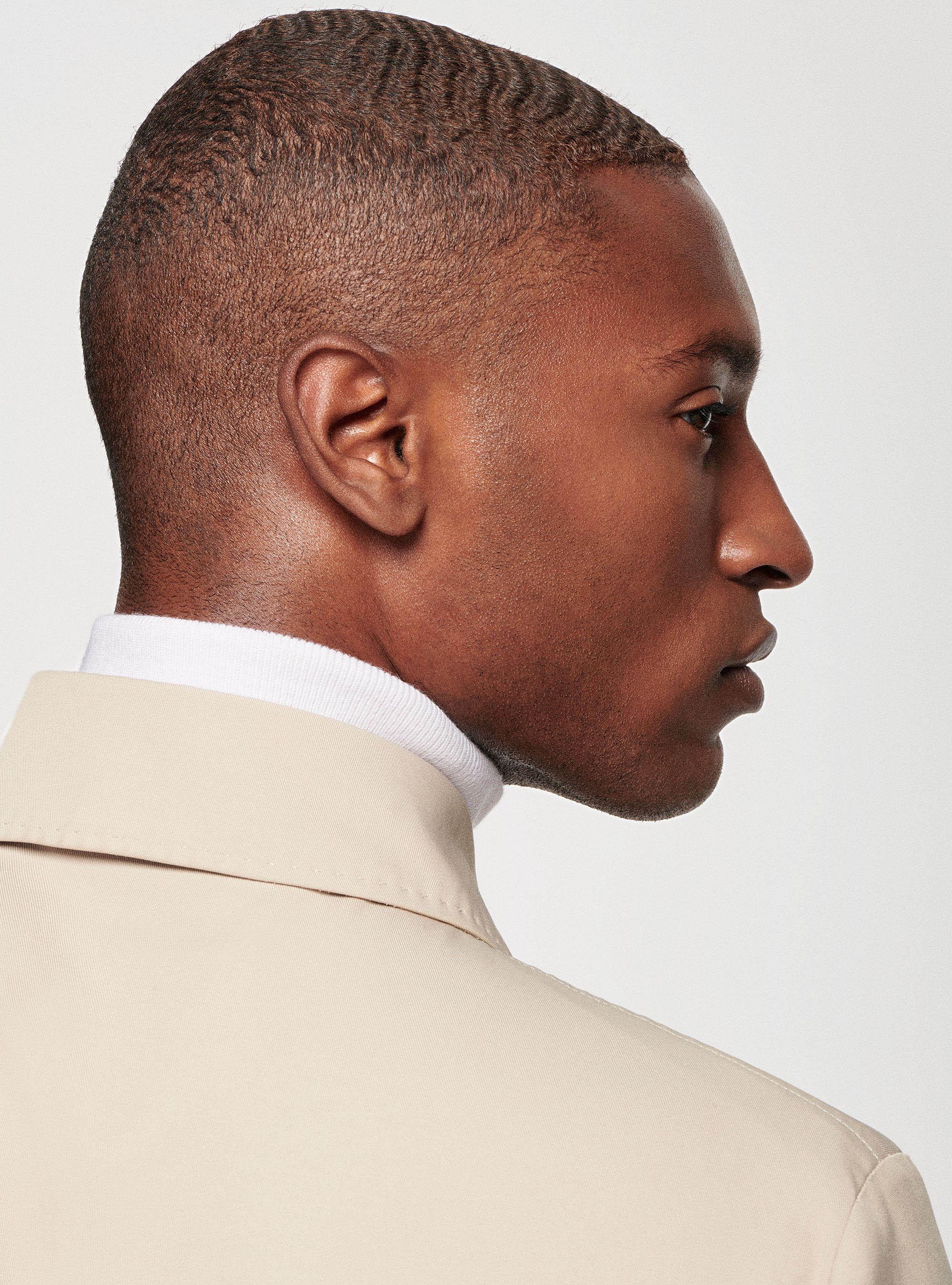 Trench-coat en sergé à double boutonnage, SABLE