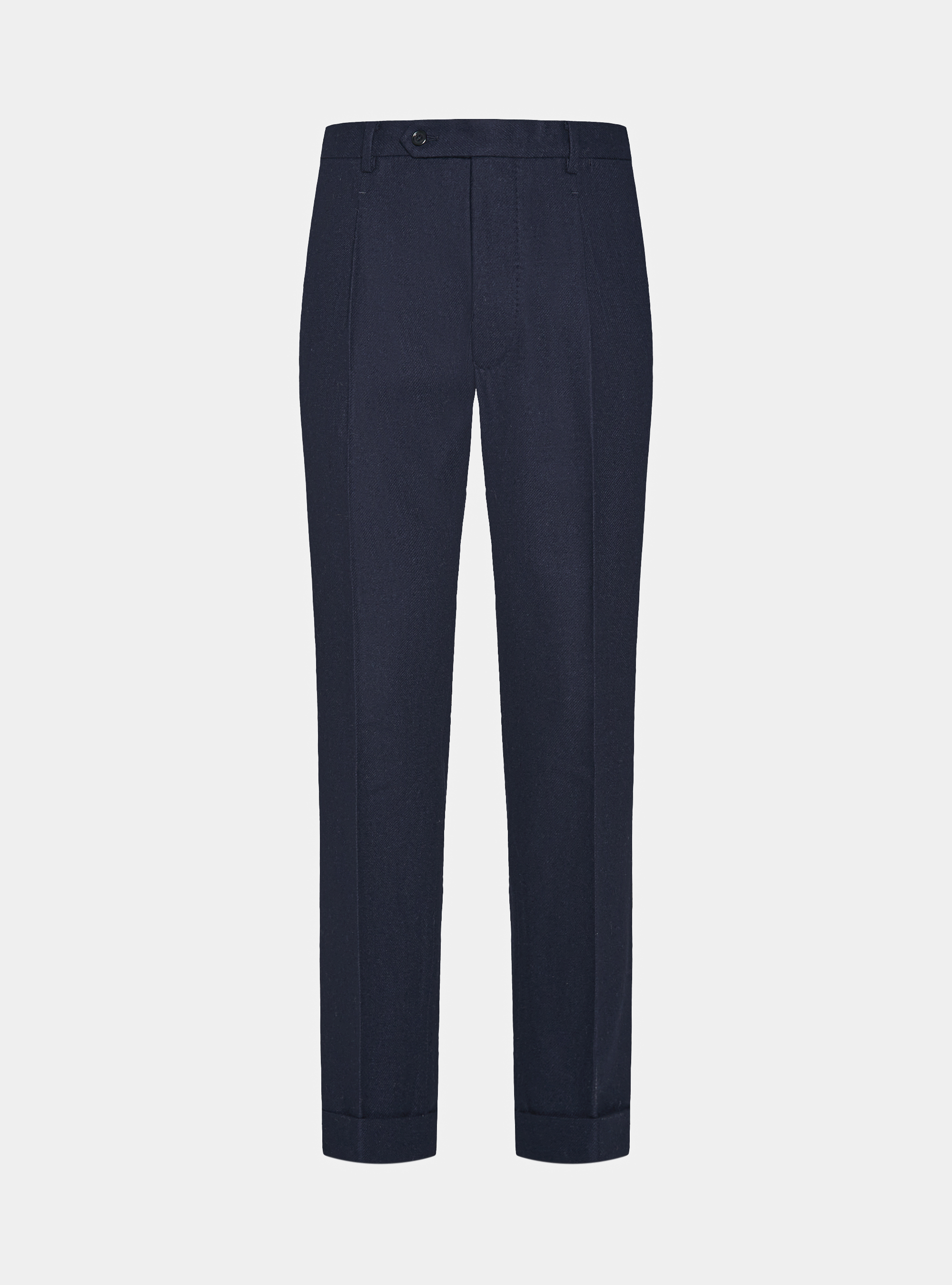 Pantaloni con pince in flanella, BLU NAVY