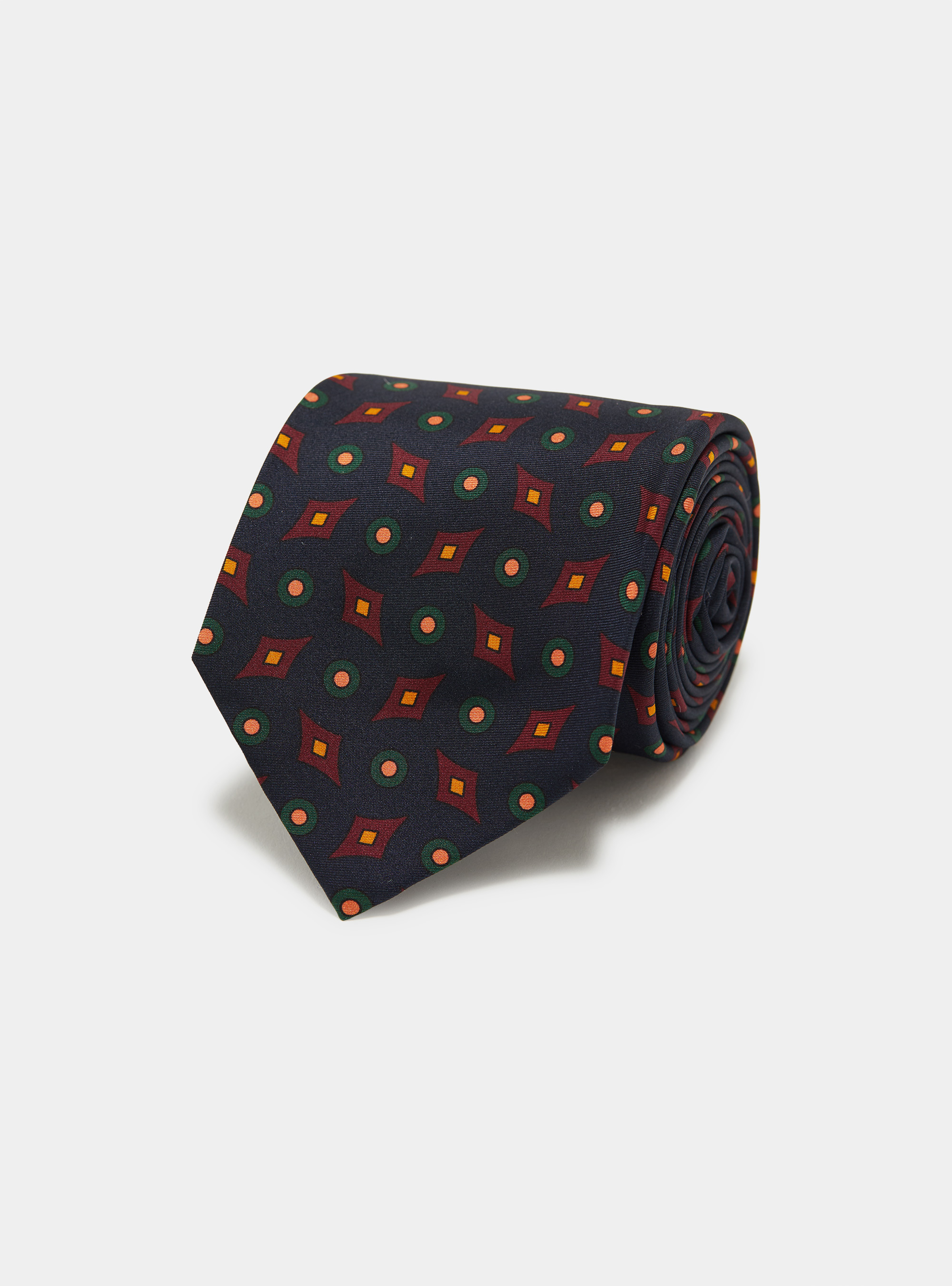 Patterned silk tie, NAVY BLUE
