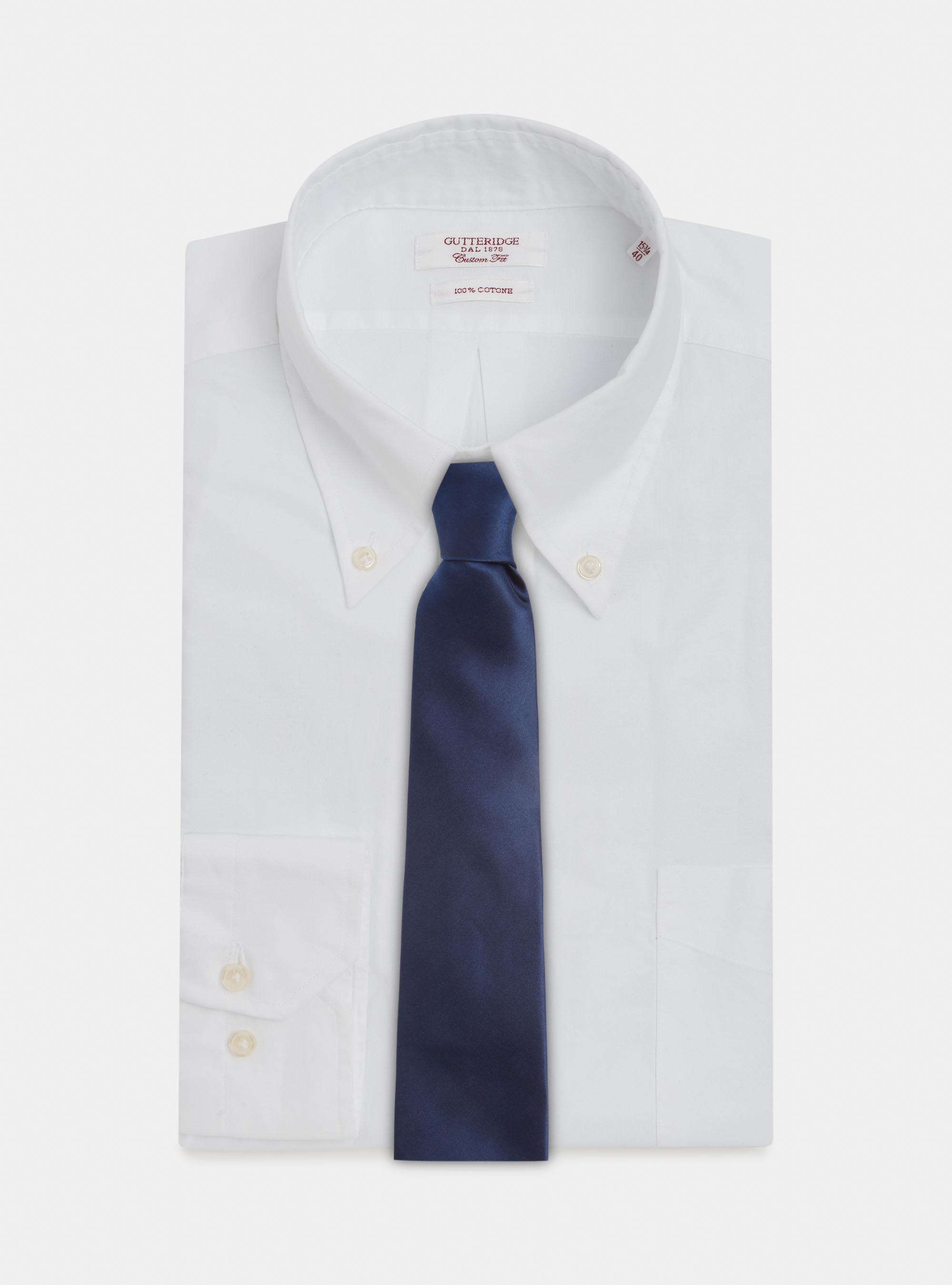 Solid-coloured silk tie, NAVY BLUE