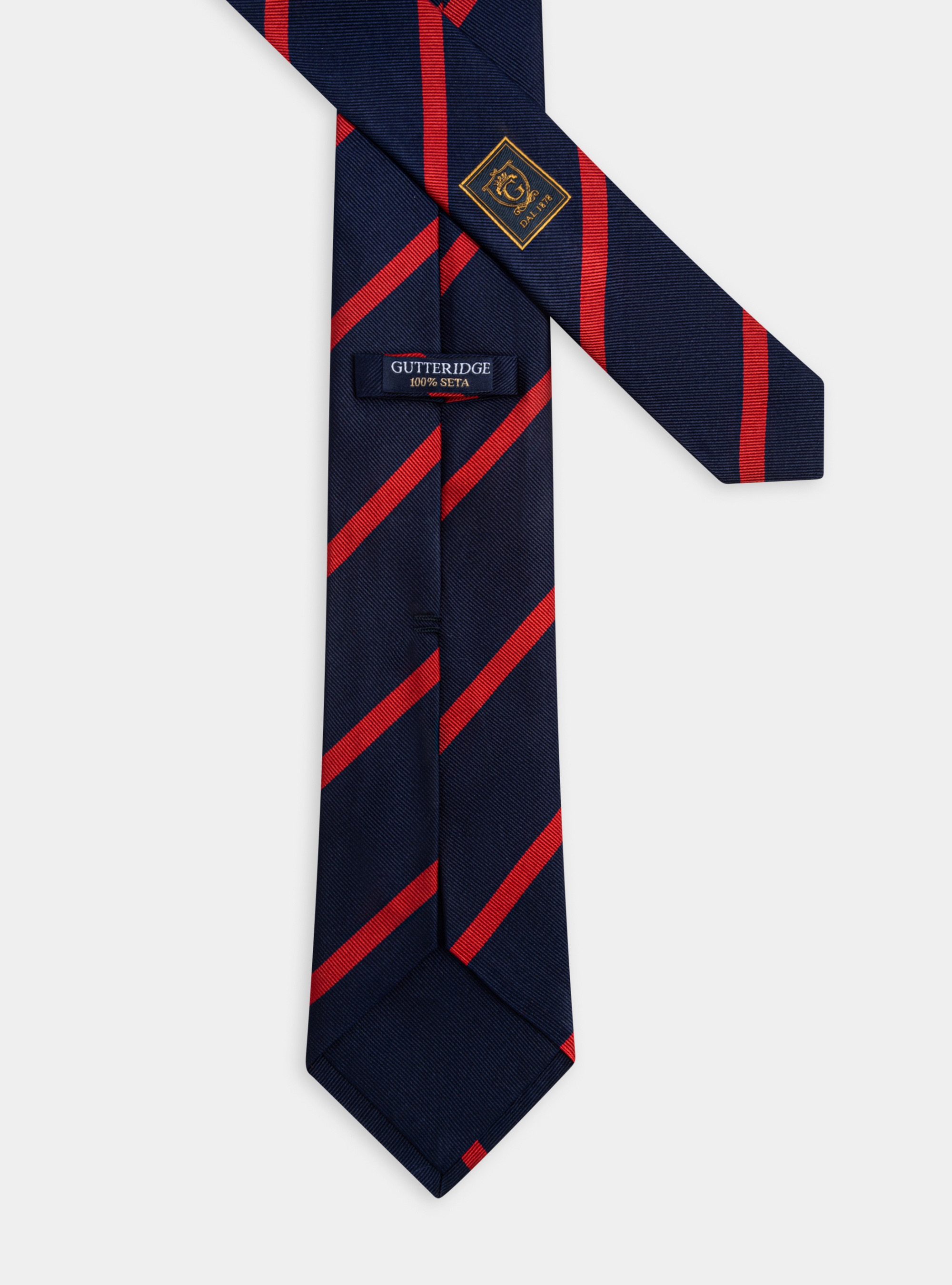 Cravatta in seta regimental, BLU NAVY