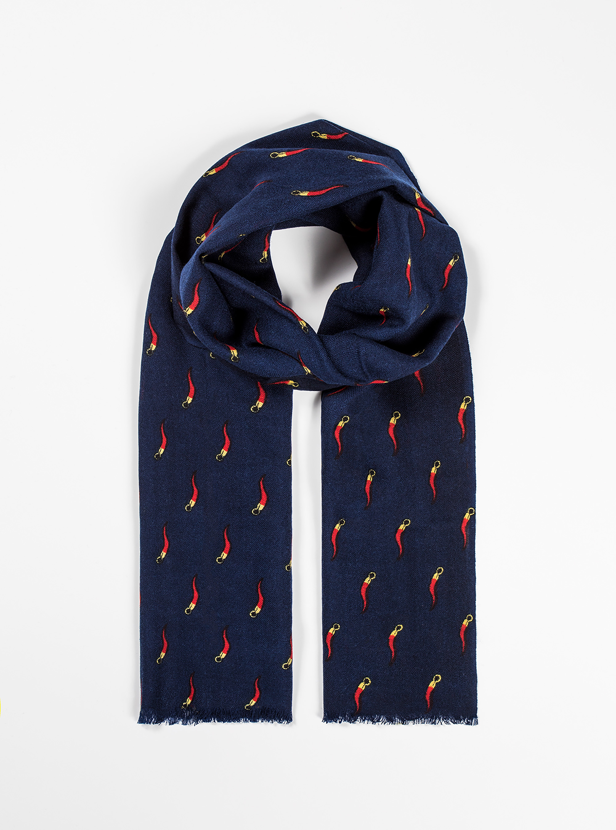 Sciarpa stampa corno, NAVY BLUE