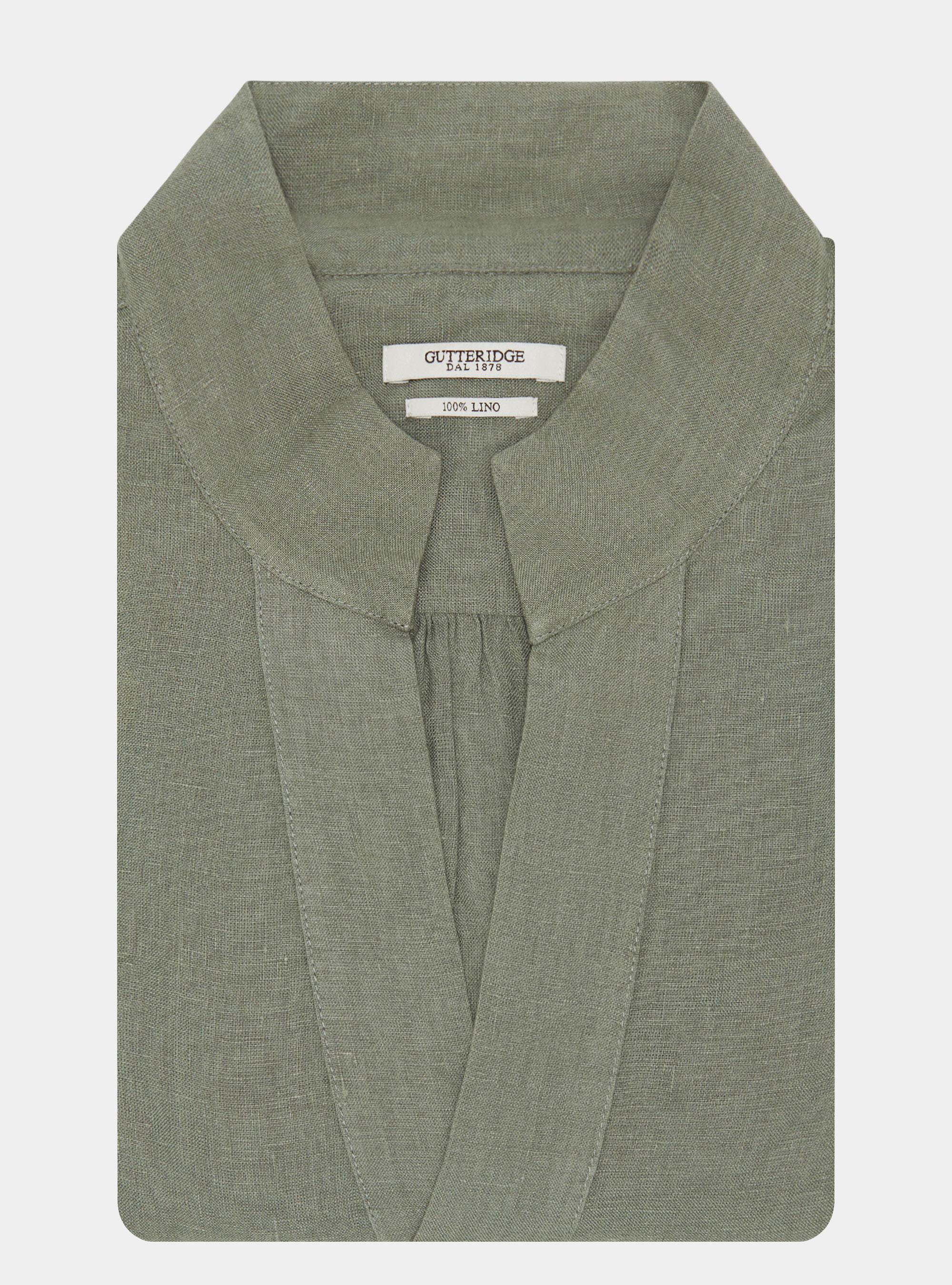 Camisa coreana de lino puro, SALVIA 0602C