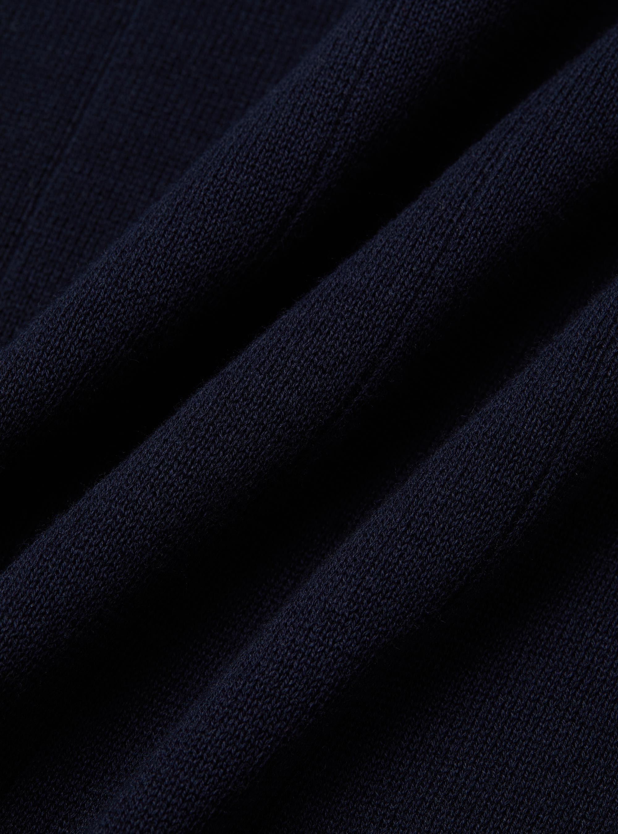 Polo à manches longues en tricot, BLEU MARINE