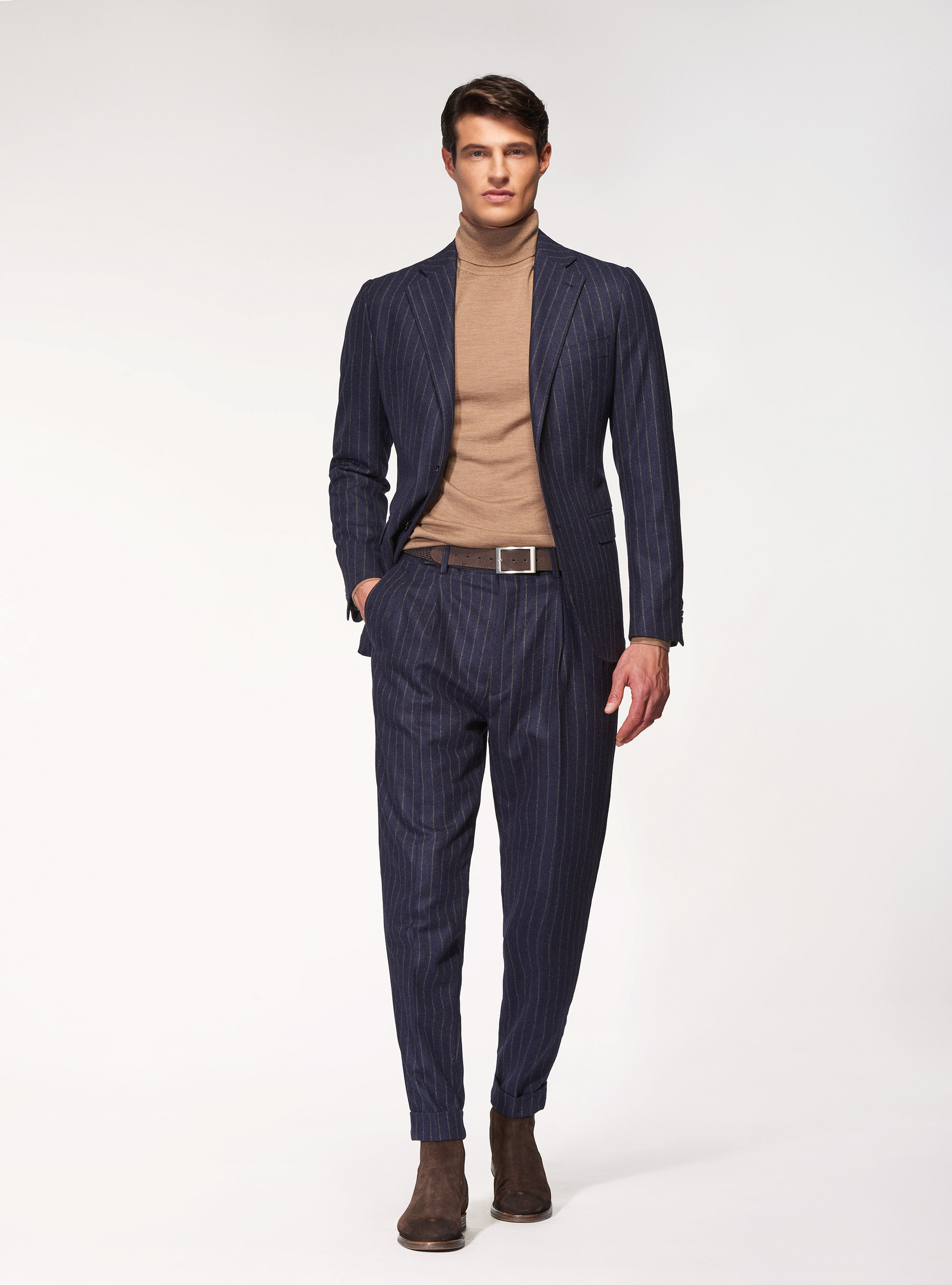 Pure wool pinstripe suit blazer Vitale Barberis Canonico, NAVY BLUE