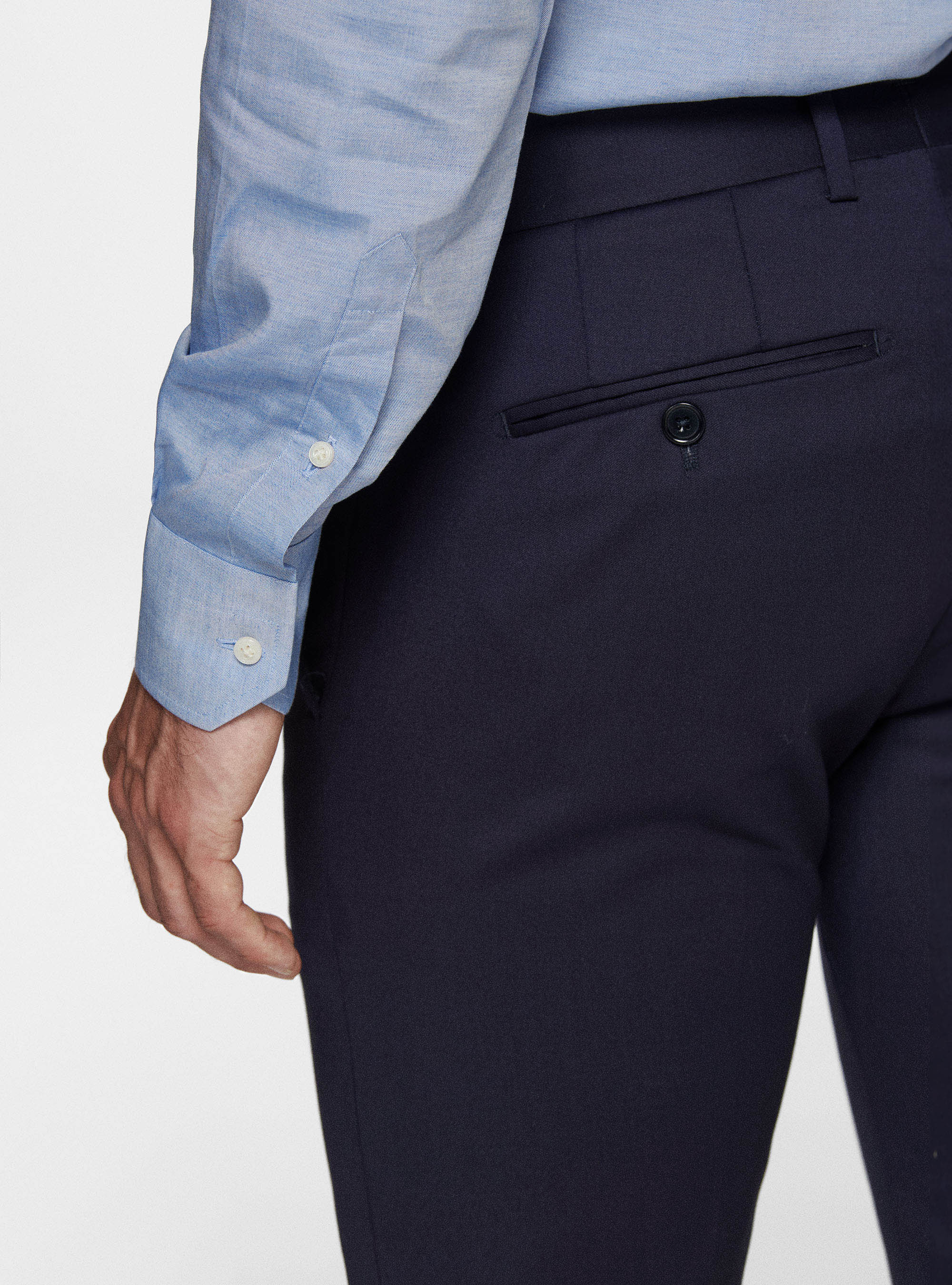 Pantaloni per abito in pura lana superfine 110's Reda, BLU NAVY