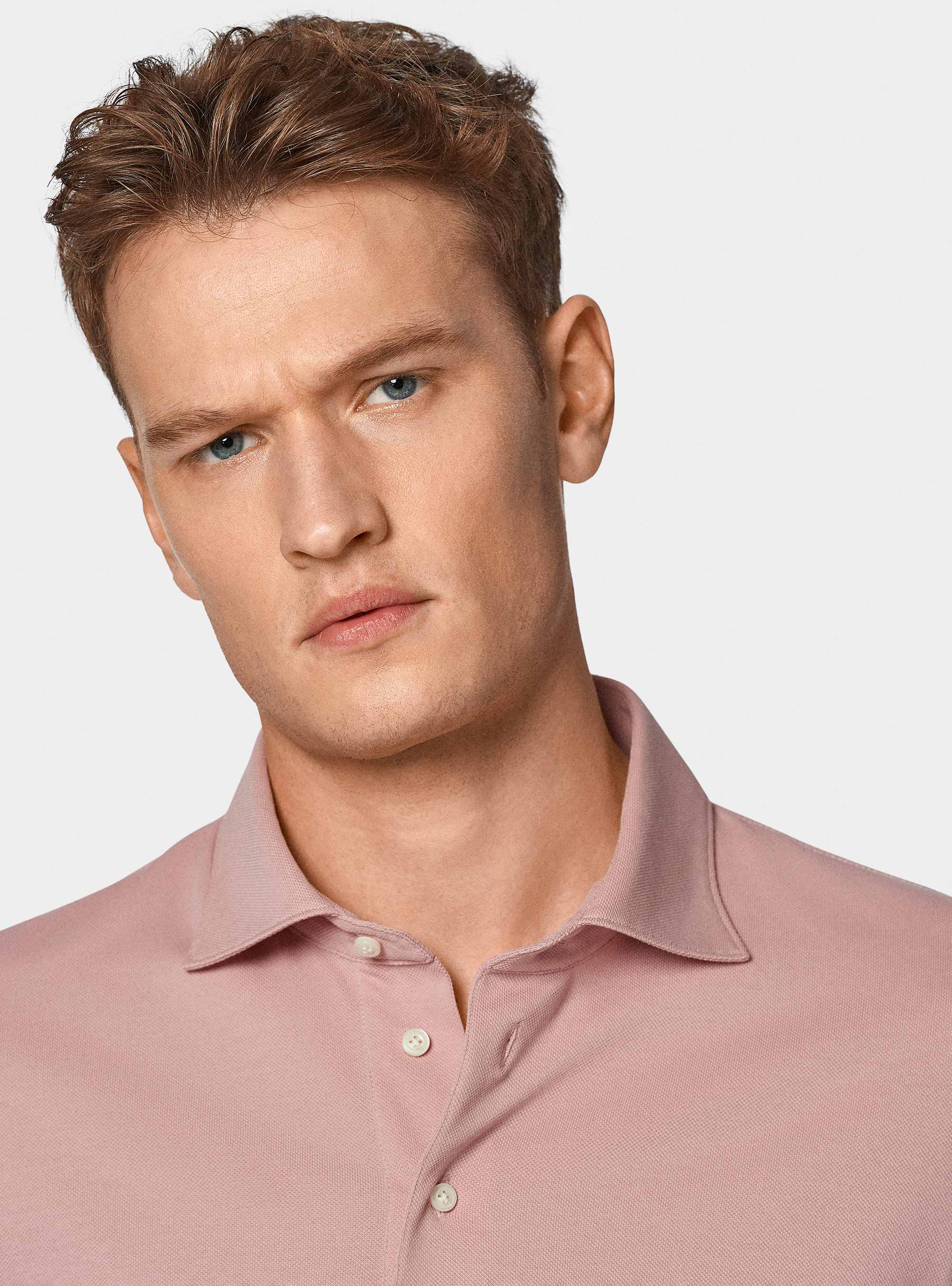 Polo GT01 in piquet stretch, 0441C ROSA SCURO