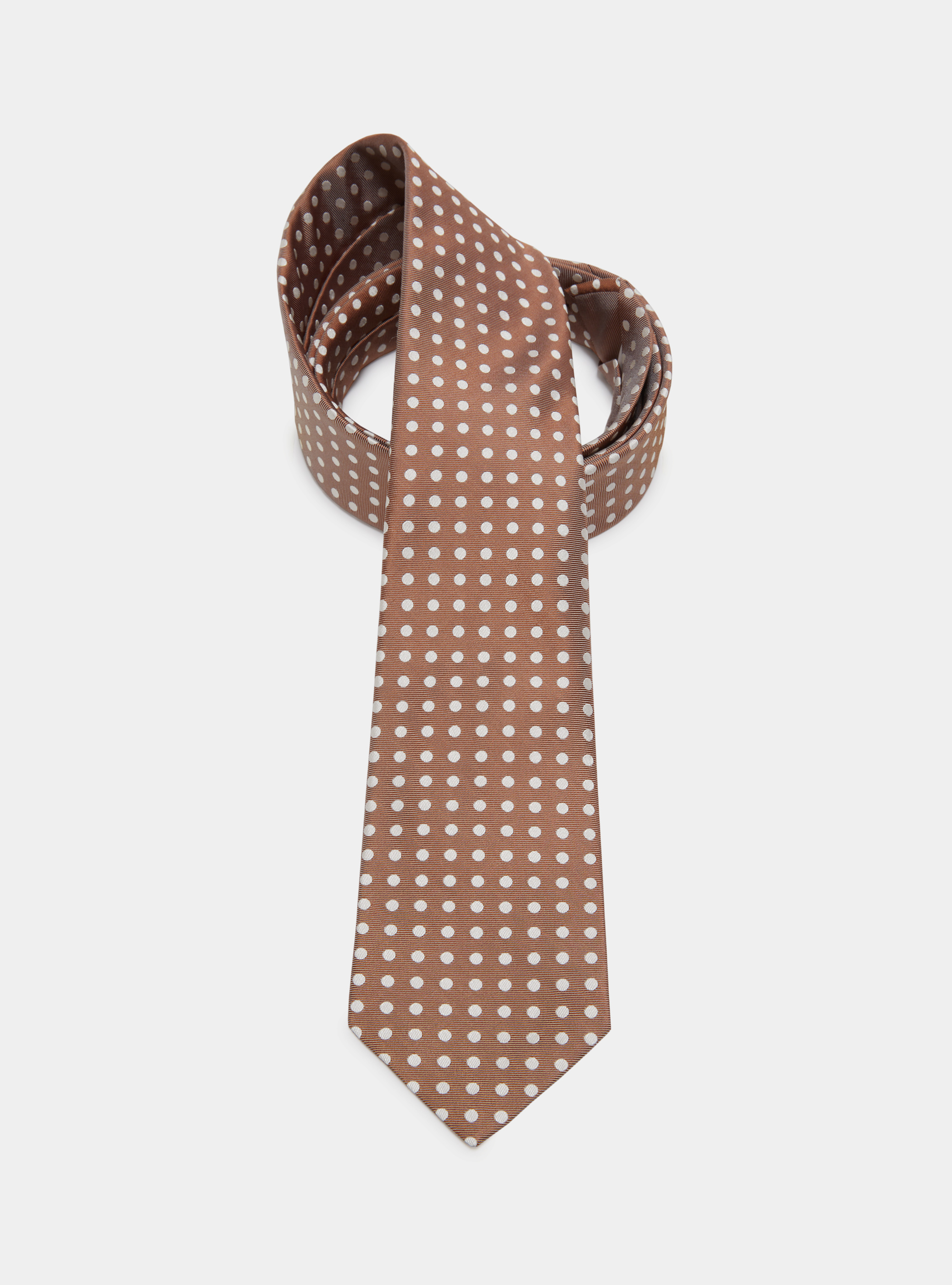 Jacquard silk polka dot tie, MUD