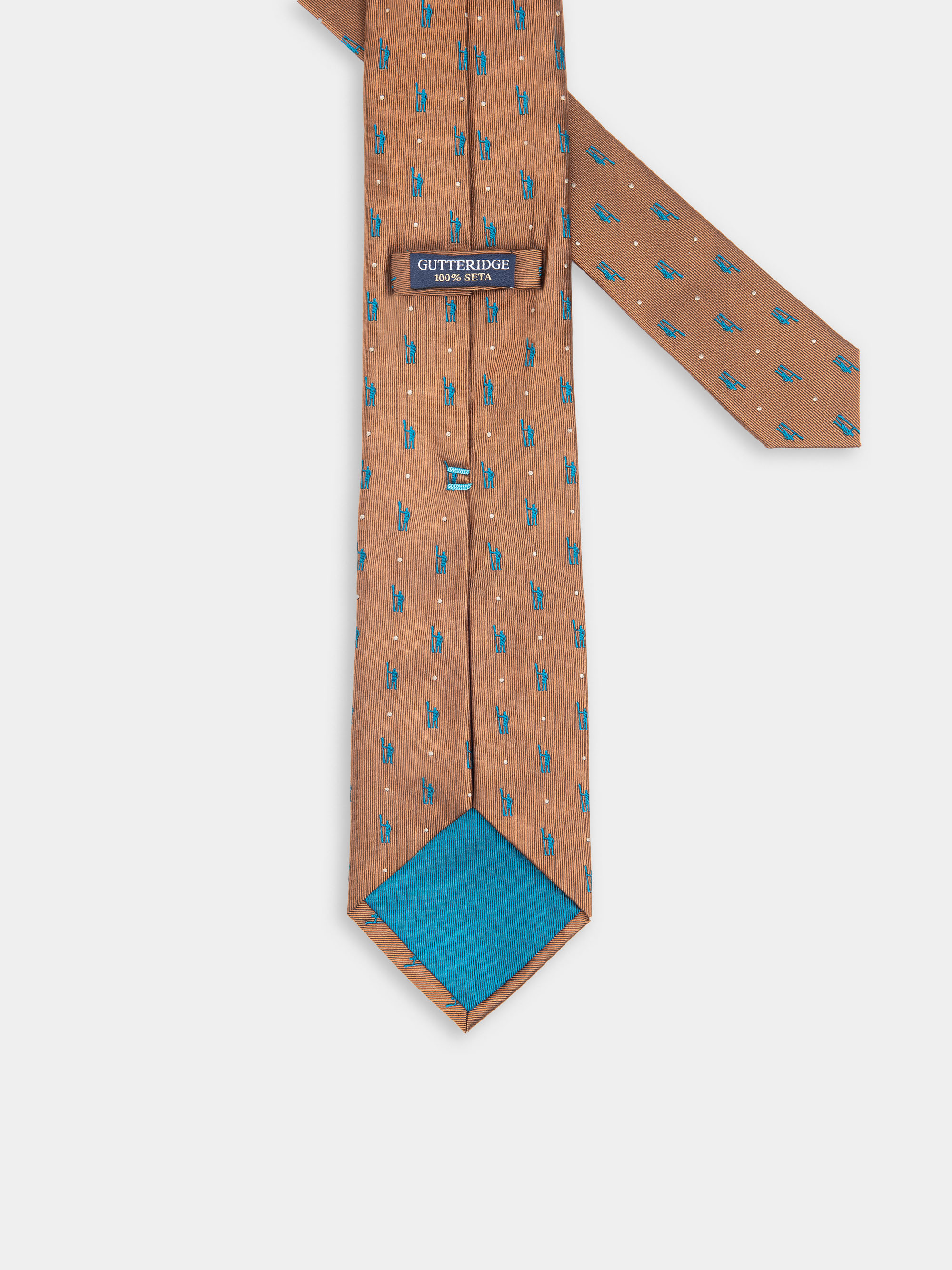 Silk tie with logo, MULTICOLOR