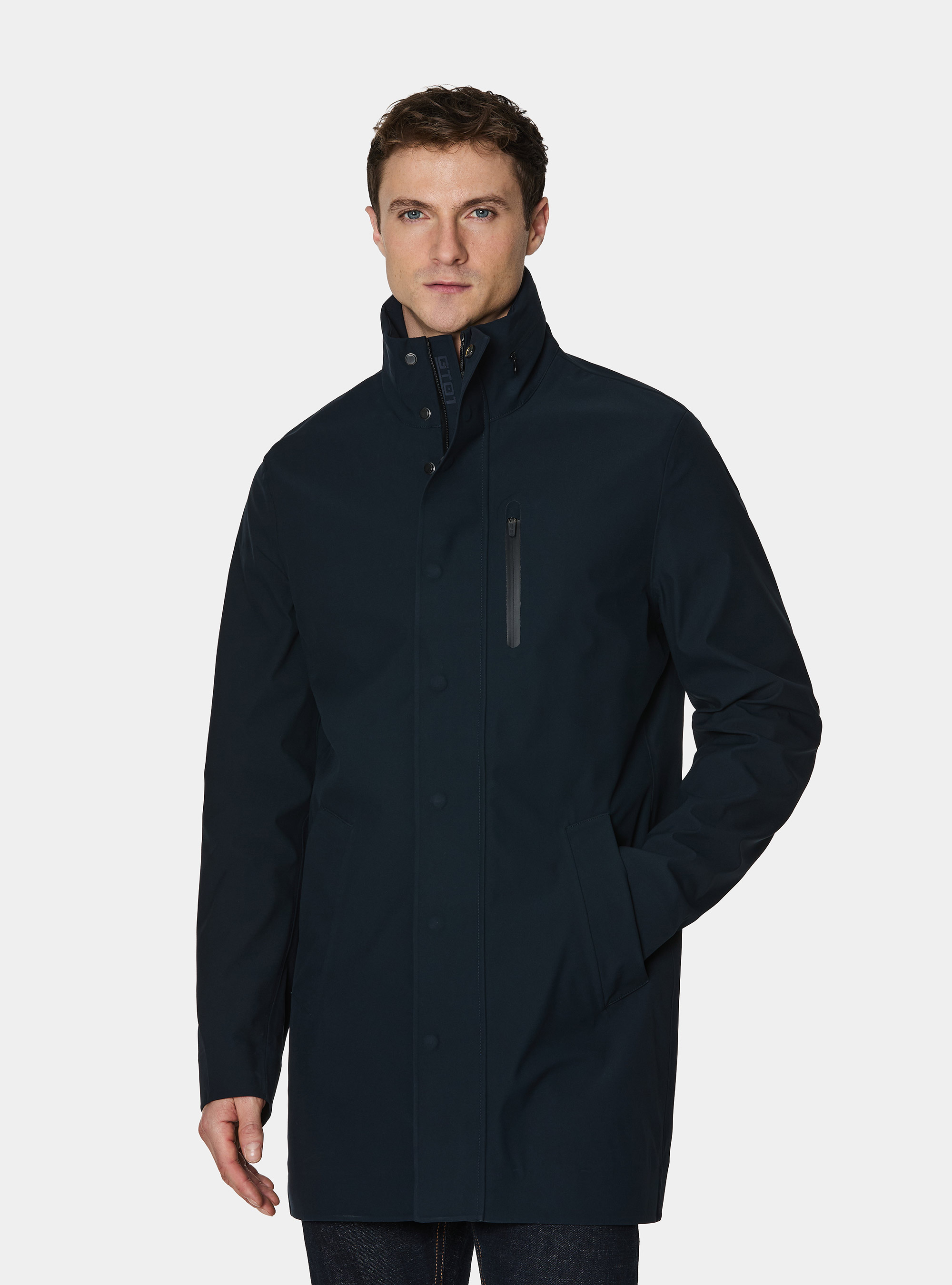 Giubbino in tessuto tecnico, NAVY BLUE