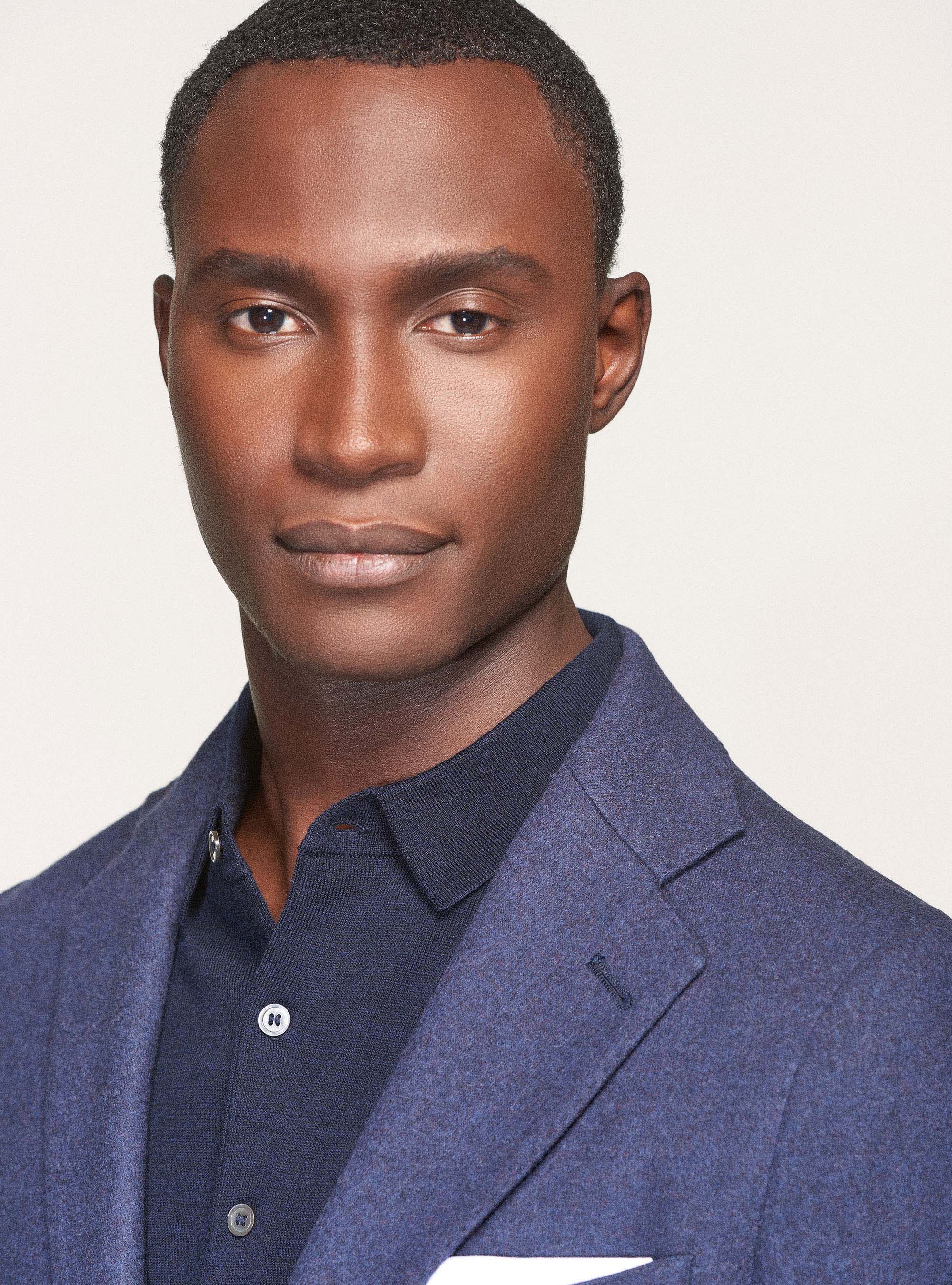 Giacca in jersey di lana, BLU NAVY