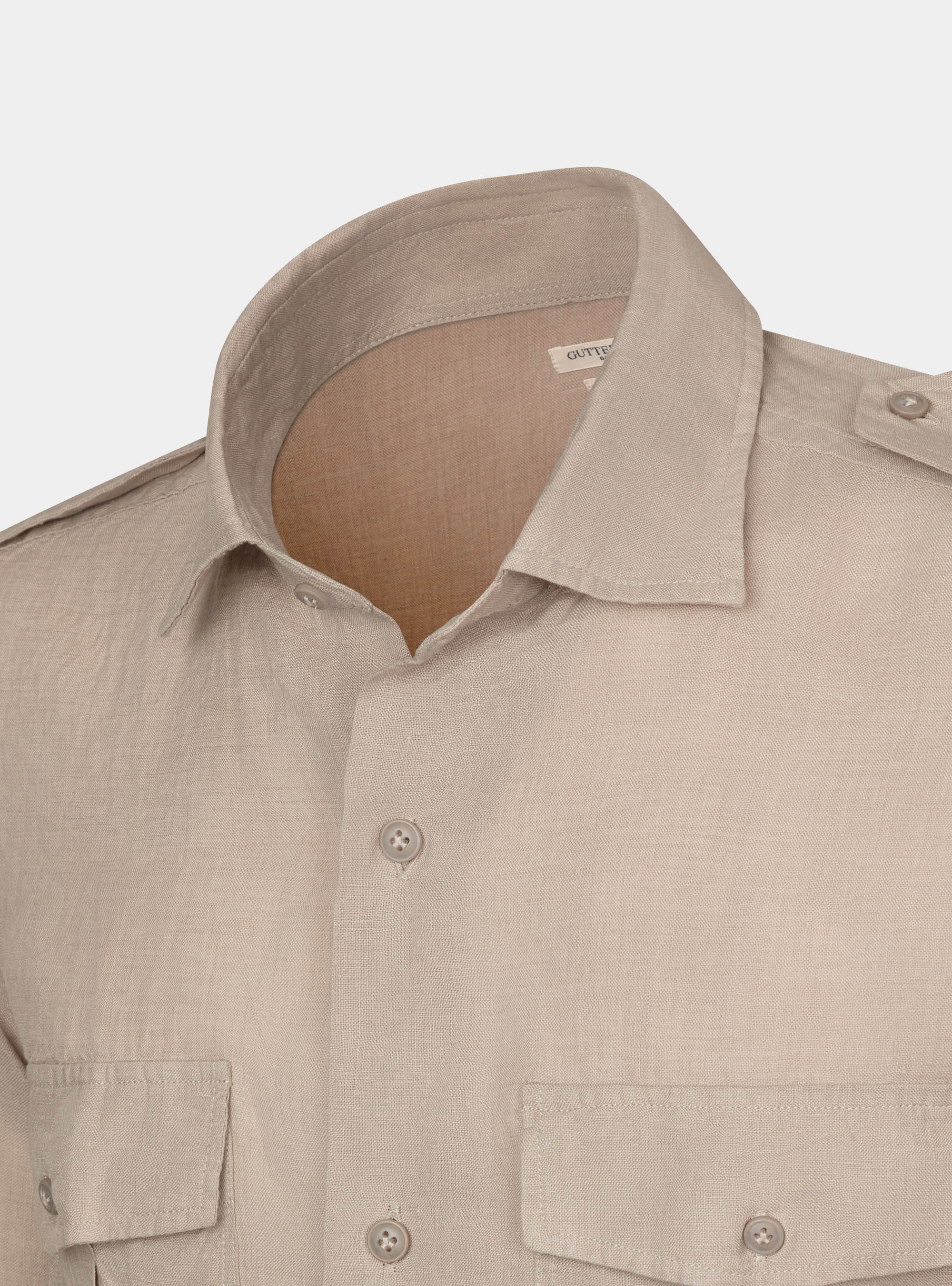 Pure linen shirt with large pockets, SAND