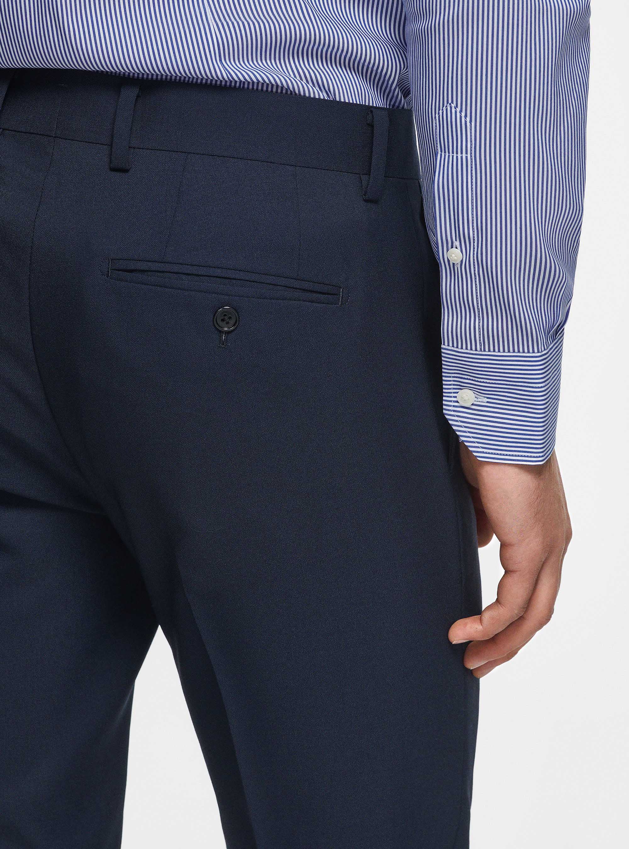 Pantaloni in pura lana Vitale Barberis Canonico, NAVY