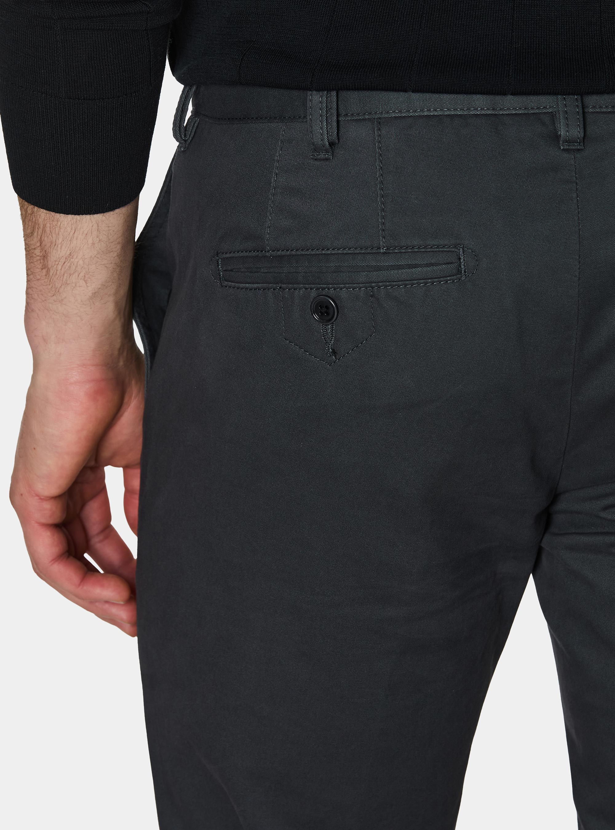 Cotton twill chino trousers, ASPHALT GREY