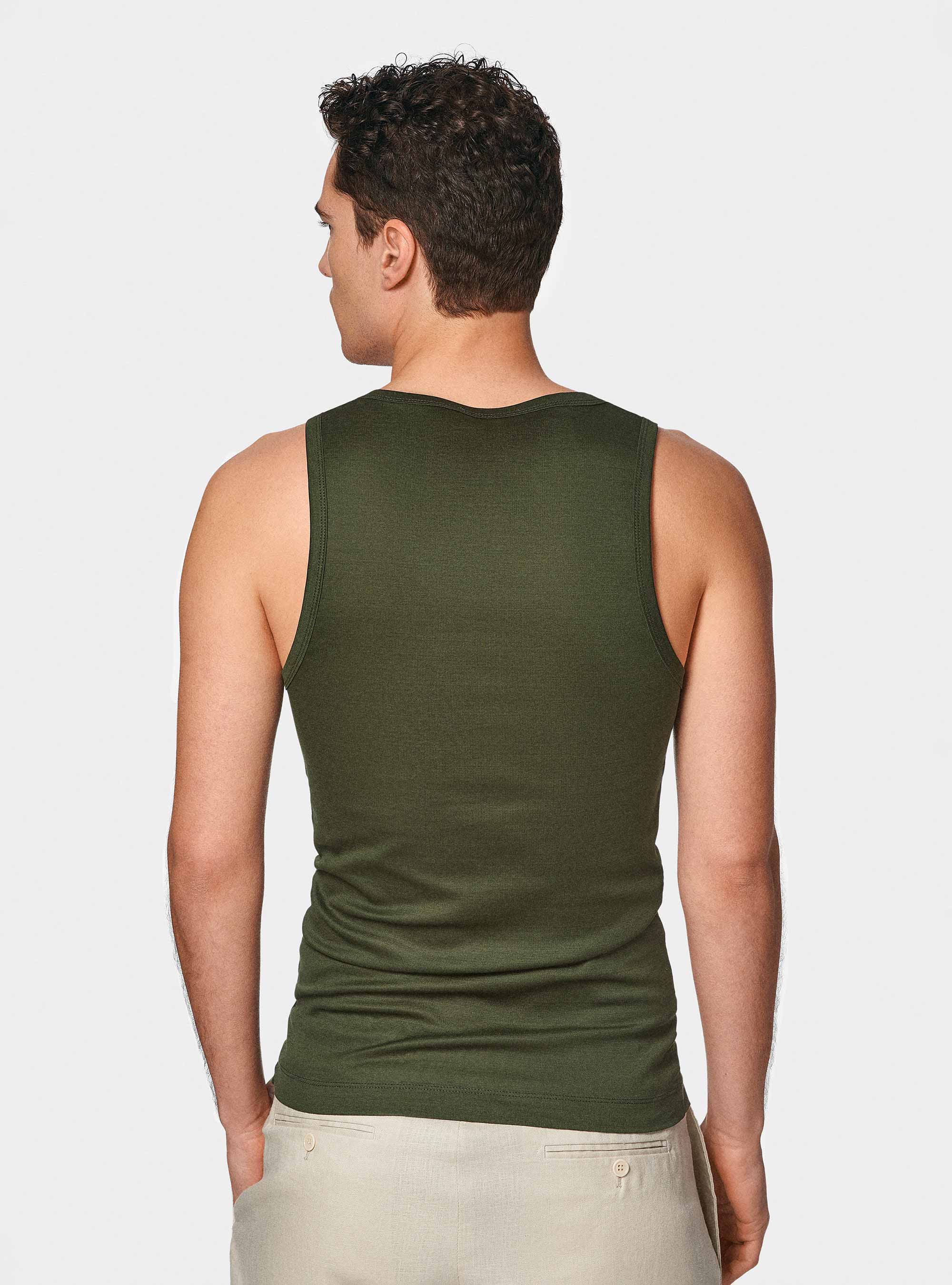 Cotton thread tank top, GREEN