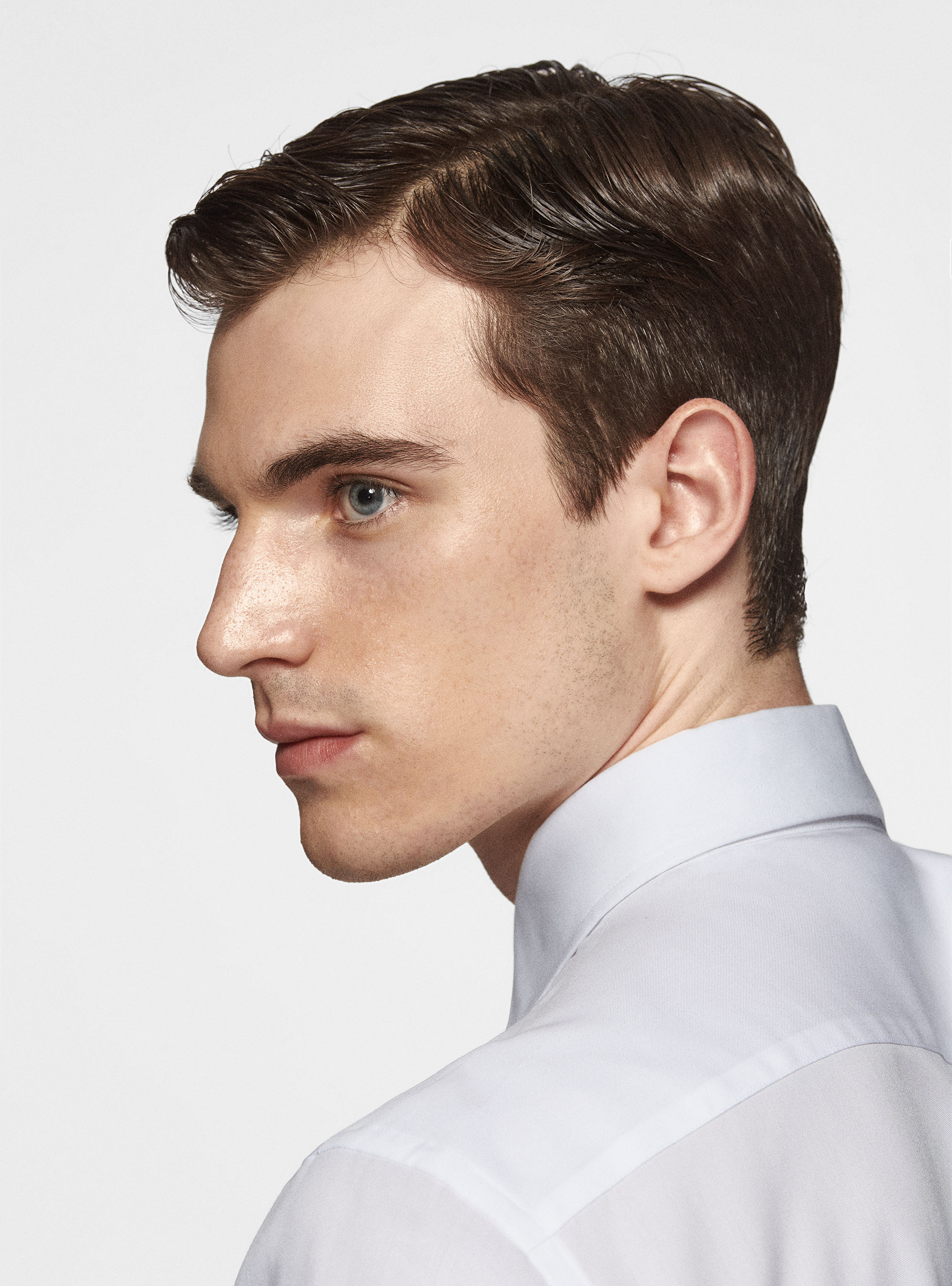 Camicia in misto cotone oxford, BIANCO