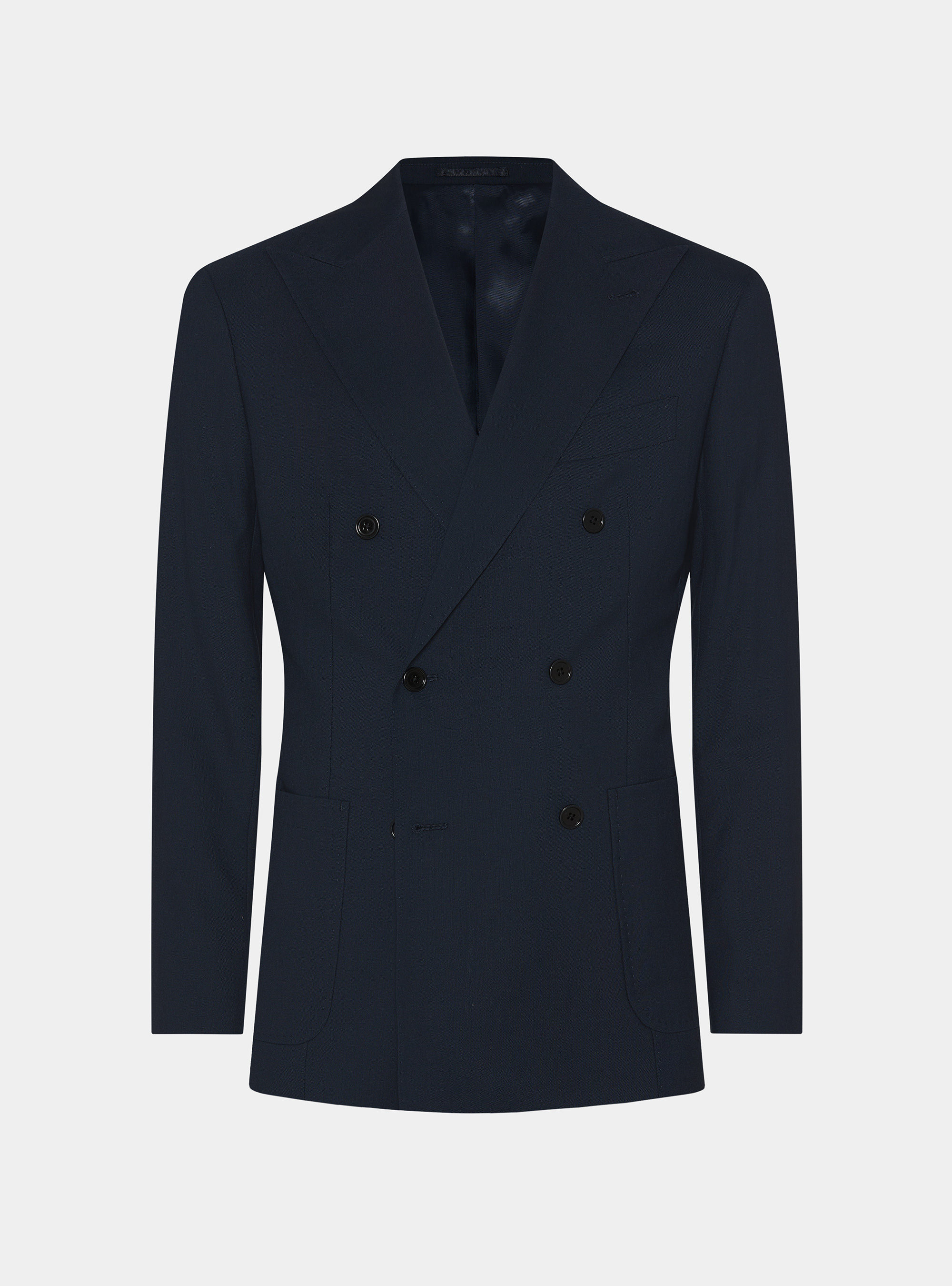 Veste crois&eacute;e en pure laine Vitale Barberis Canonico, BLEU