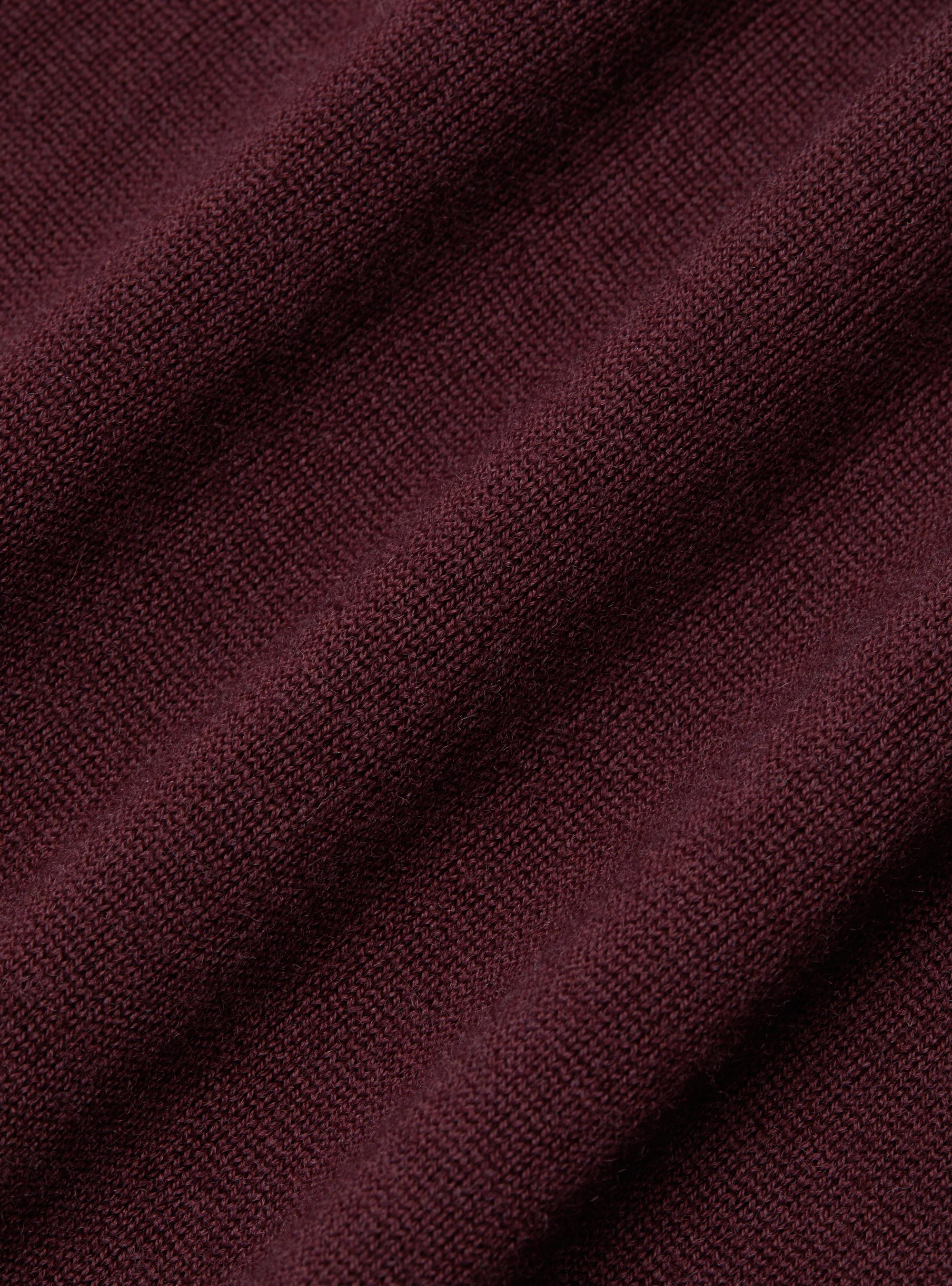 Polo shirt in pure extra-fine merino wool, BORDEAUX