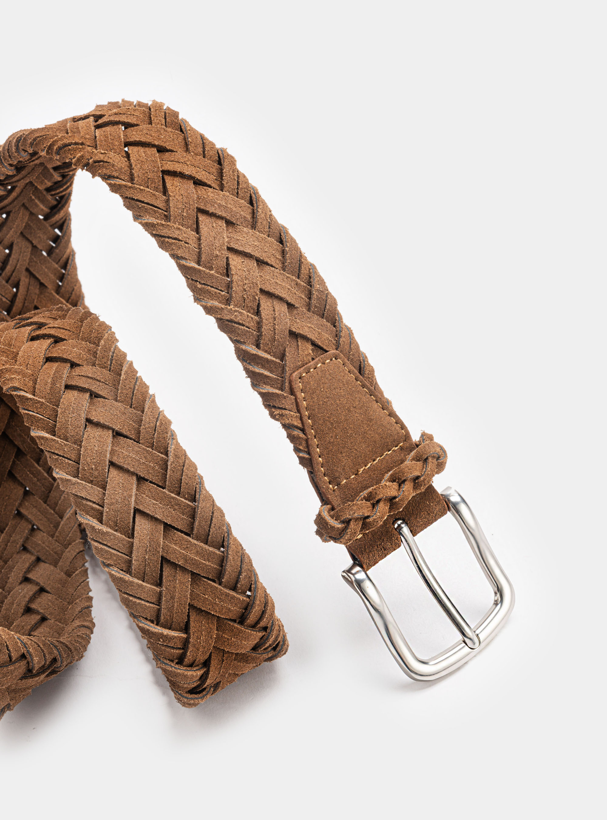 Cinturón de ante trenzado, MULTICOLORE