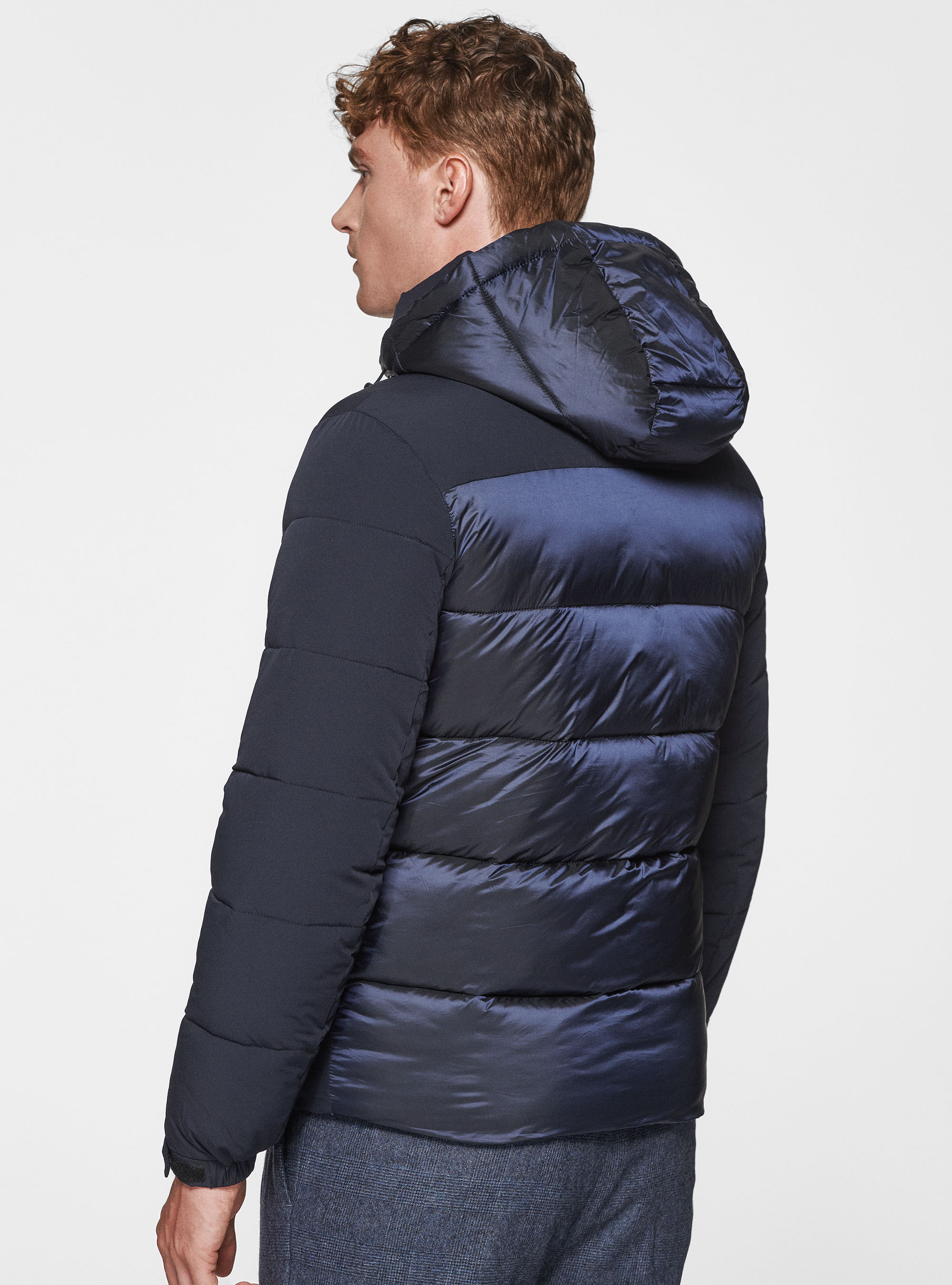 Bomber imbottito con cappuccio, BLU NAVY