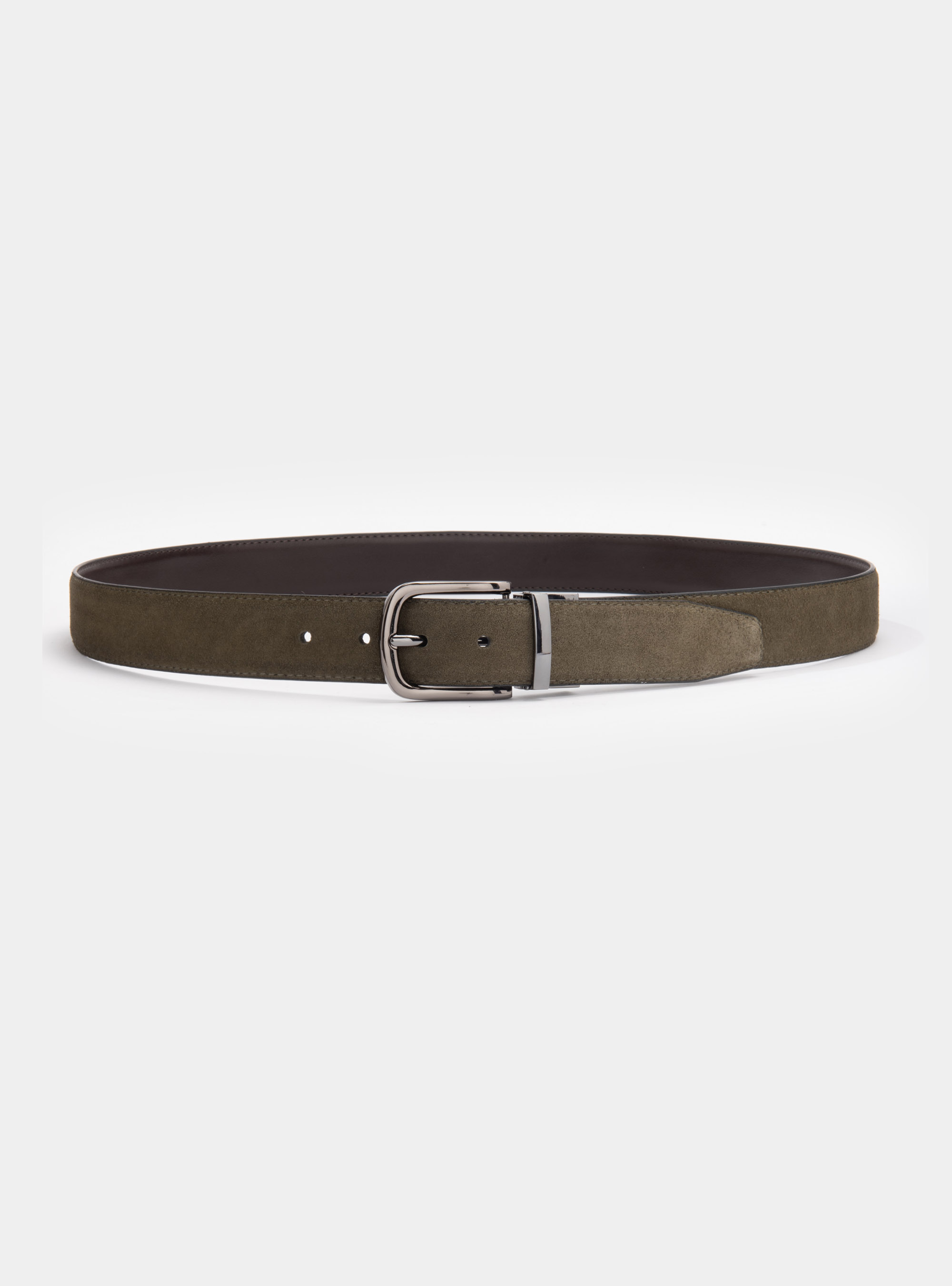 Double-faced suede belt, GREEN