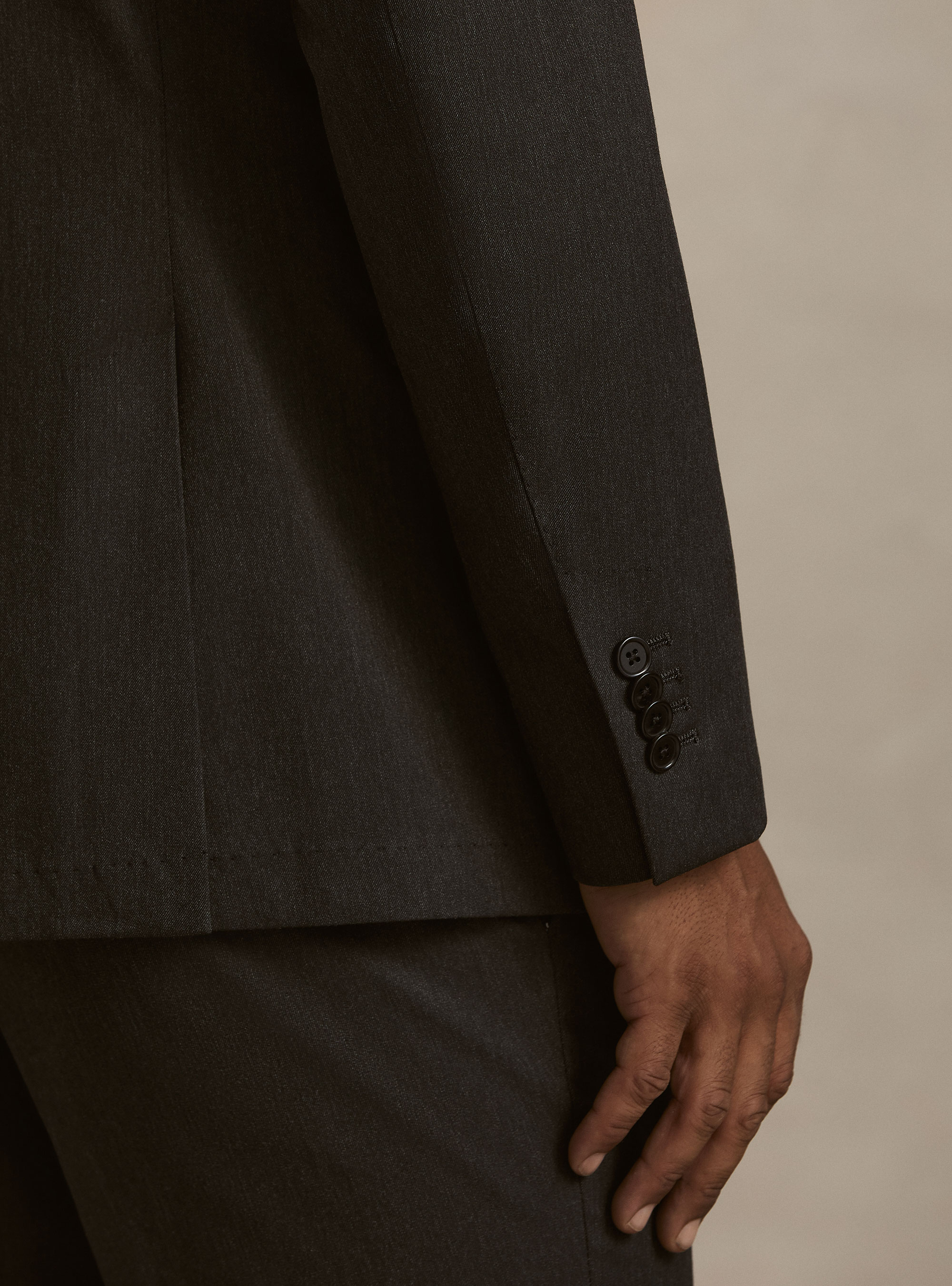 Slim fit classic suit blazer, ASPHALT GREY