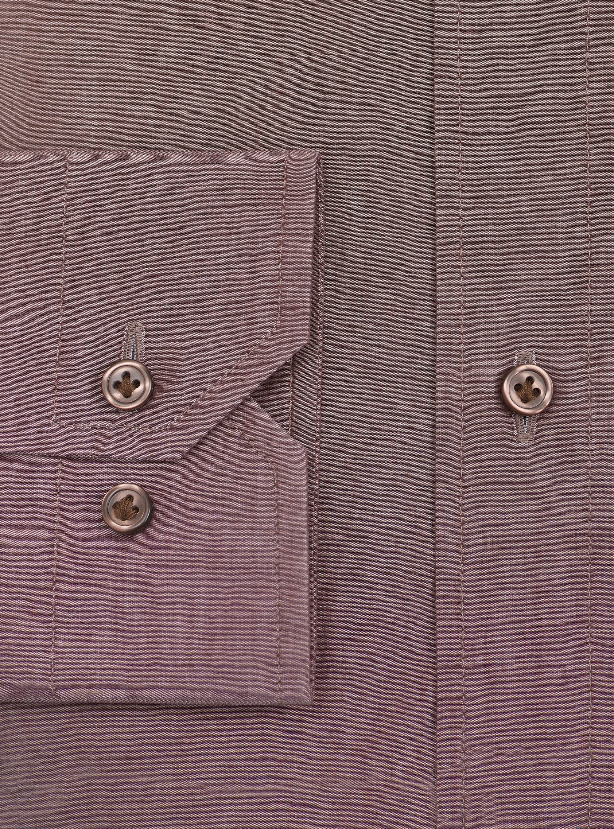 Camicia collo francese in cotone, MARRONE