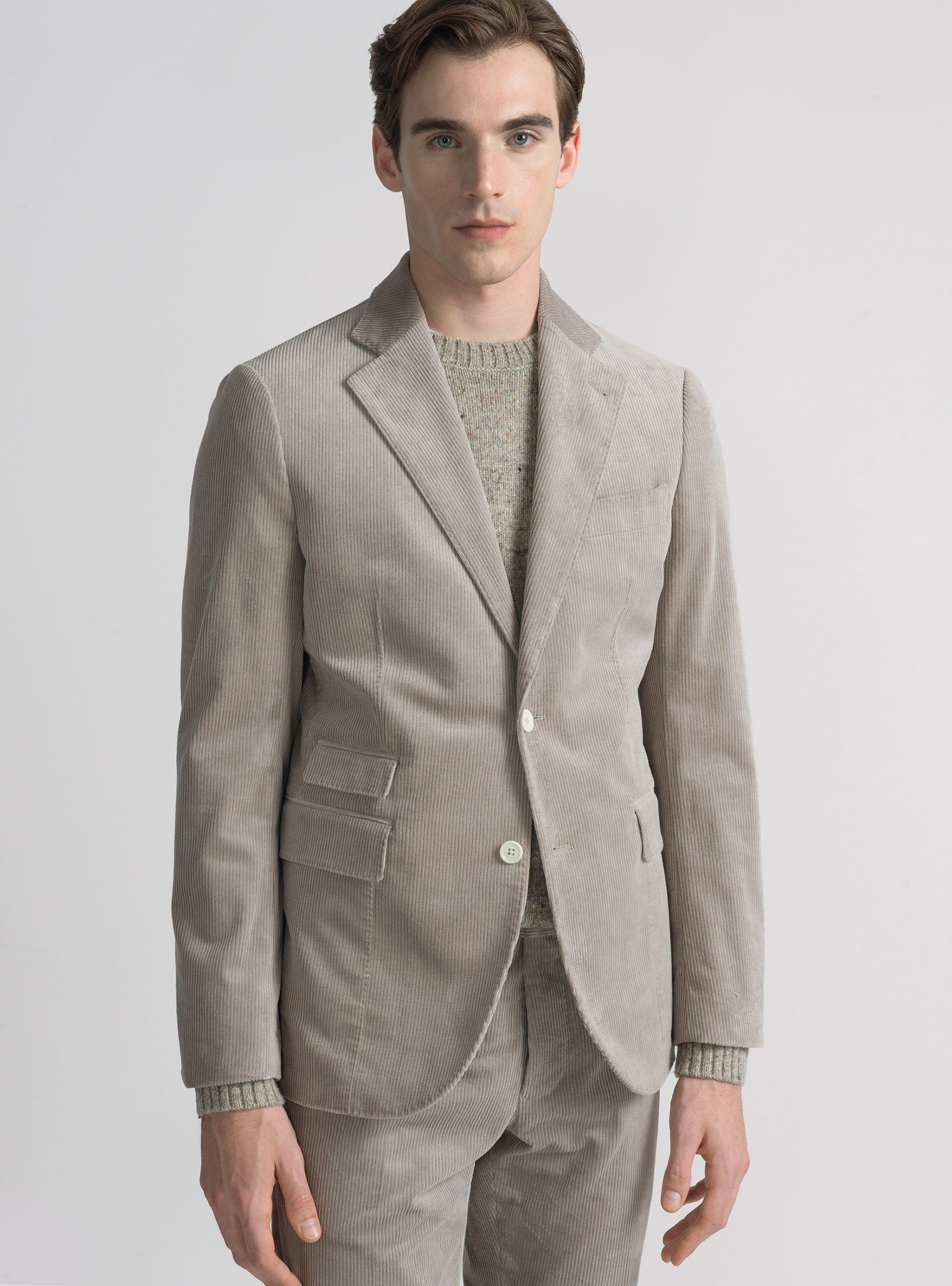 Giacca in velluto a coste di Duca Visconti di Modrone, GRIGIO CHIARO 0256C