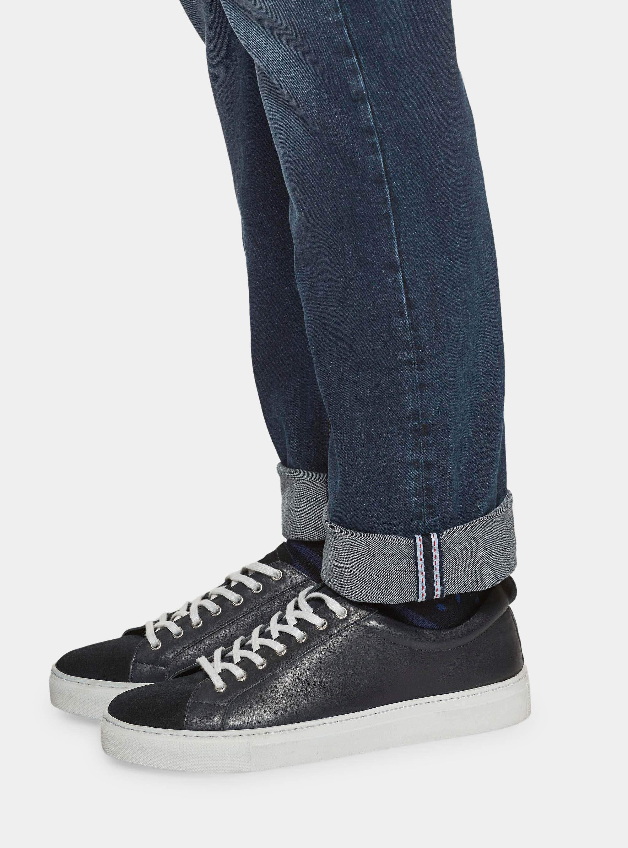 Pantaloni denim stretch regular fit, BLU NAVY