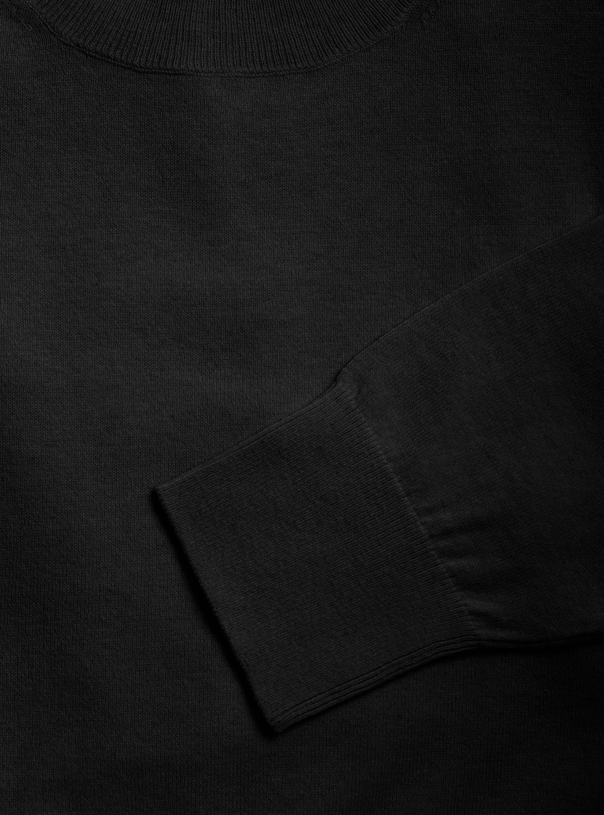 Pull à col roulé en soie de coton et cachemire, NOIR