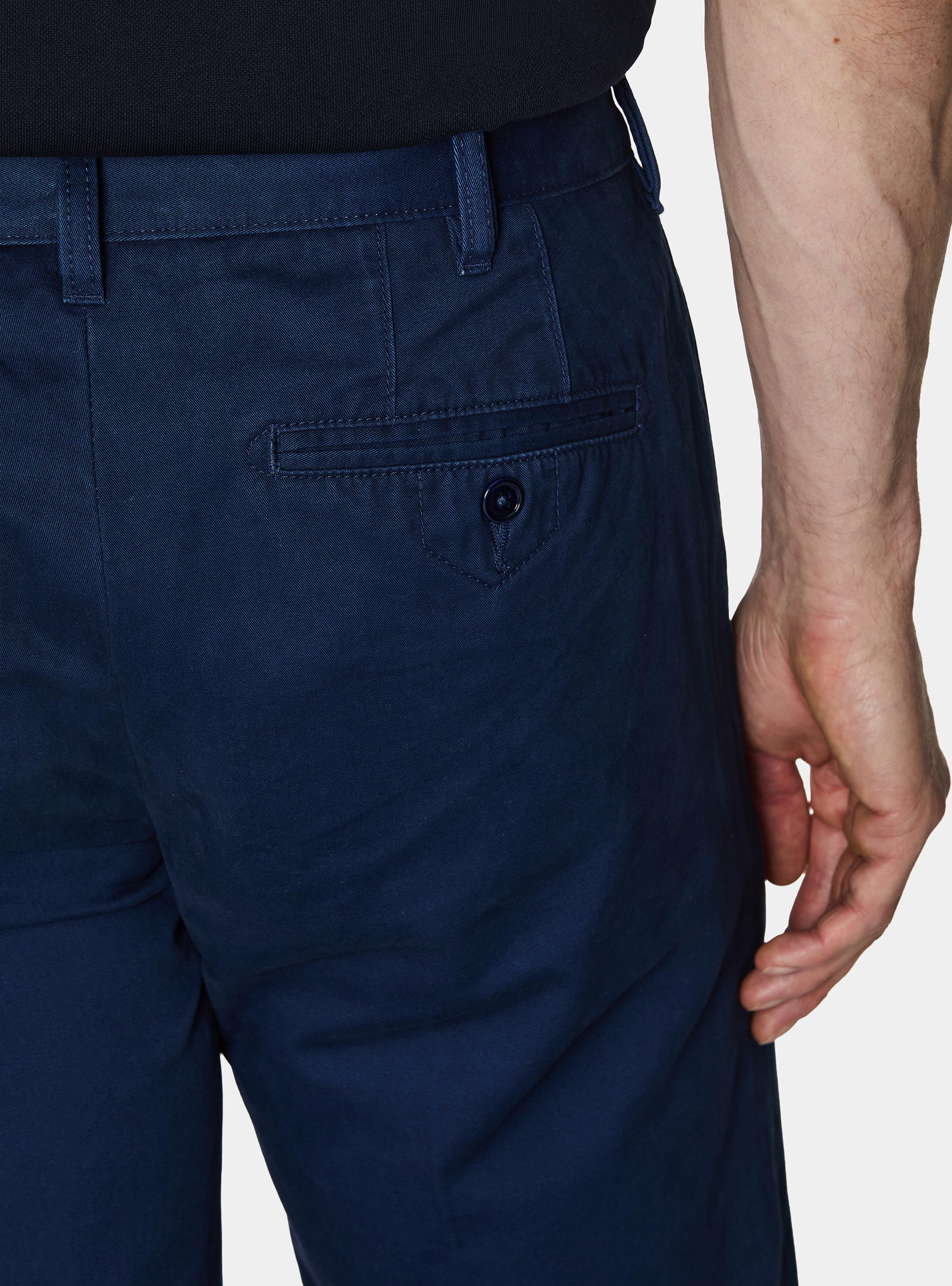 Cotton twill chino trousers, BLUE
