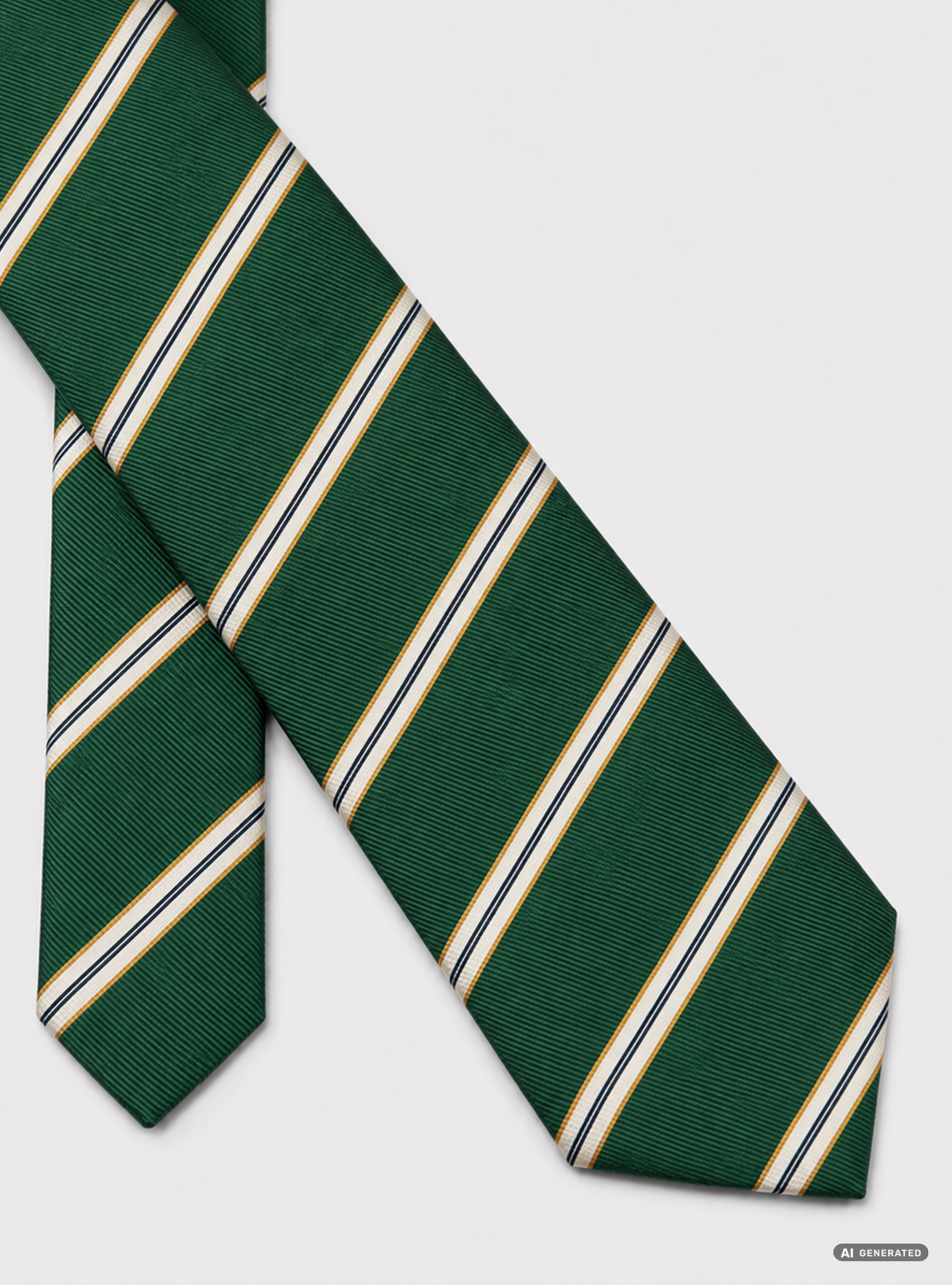 Cravatta in twill di seta rigata, GREEN