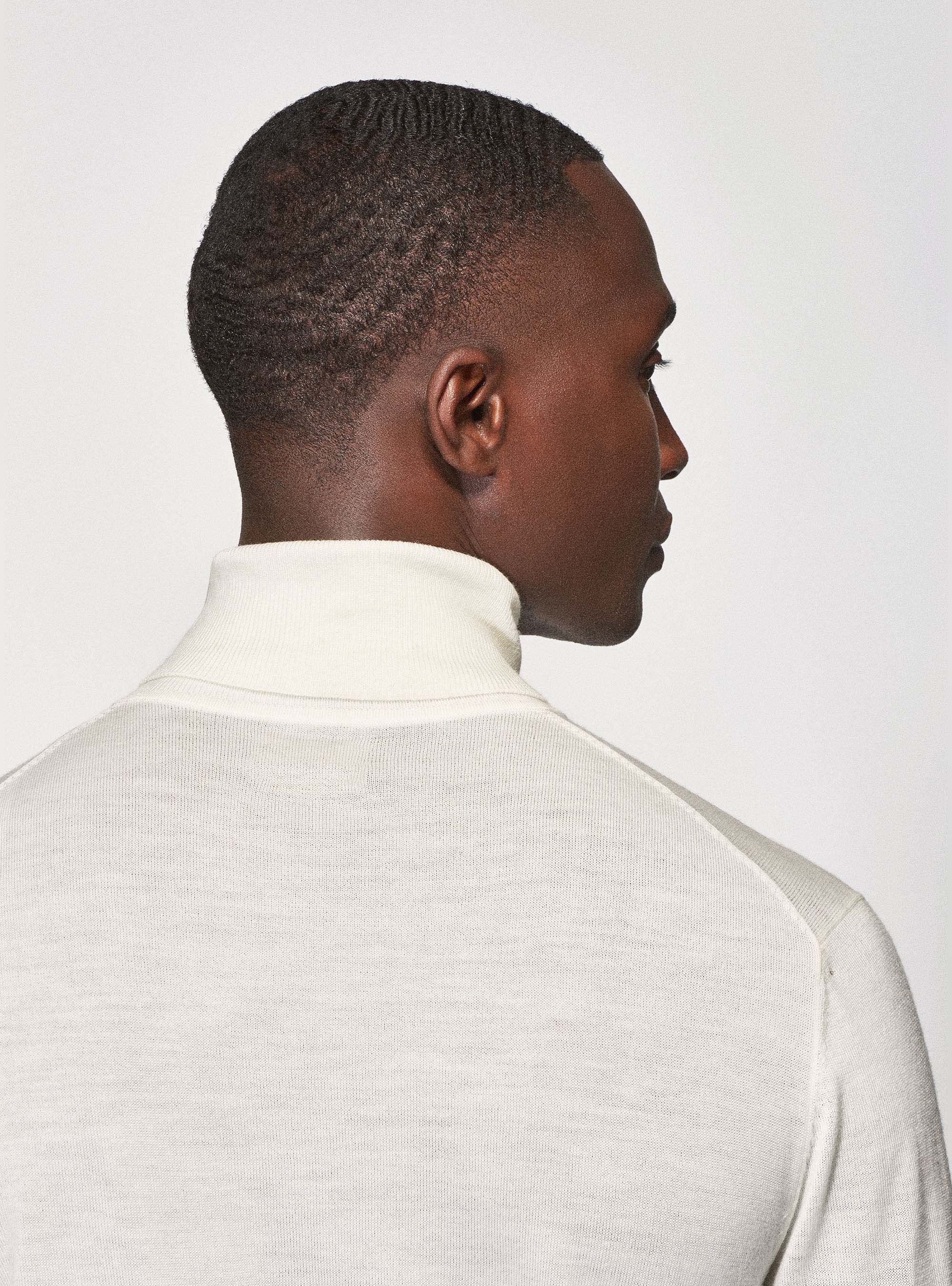 Dolcevita in pura lana merino extrafine, BIANCO