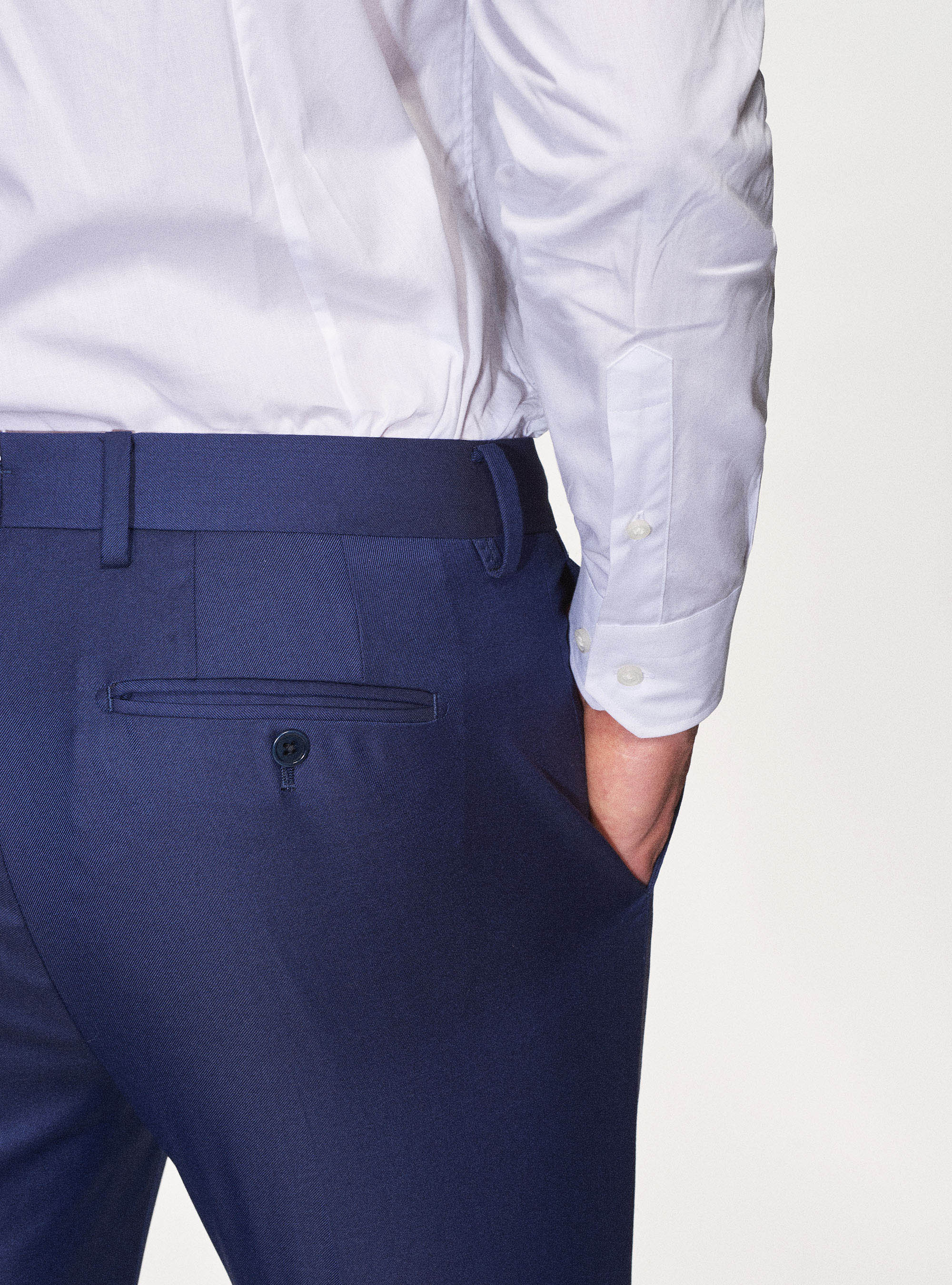 Pantaloni per abito in pura lana superfine 110's Vitale Barberis Canonico, BASALTO