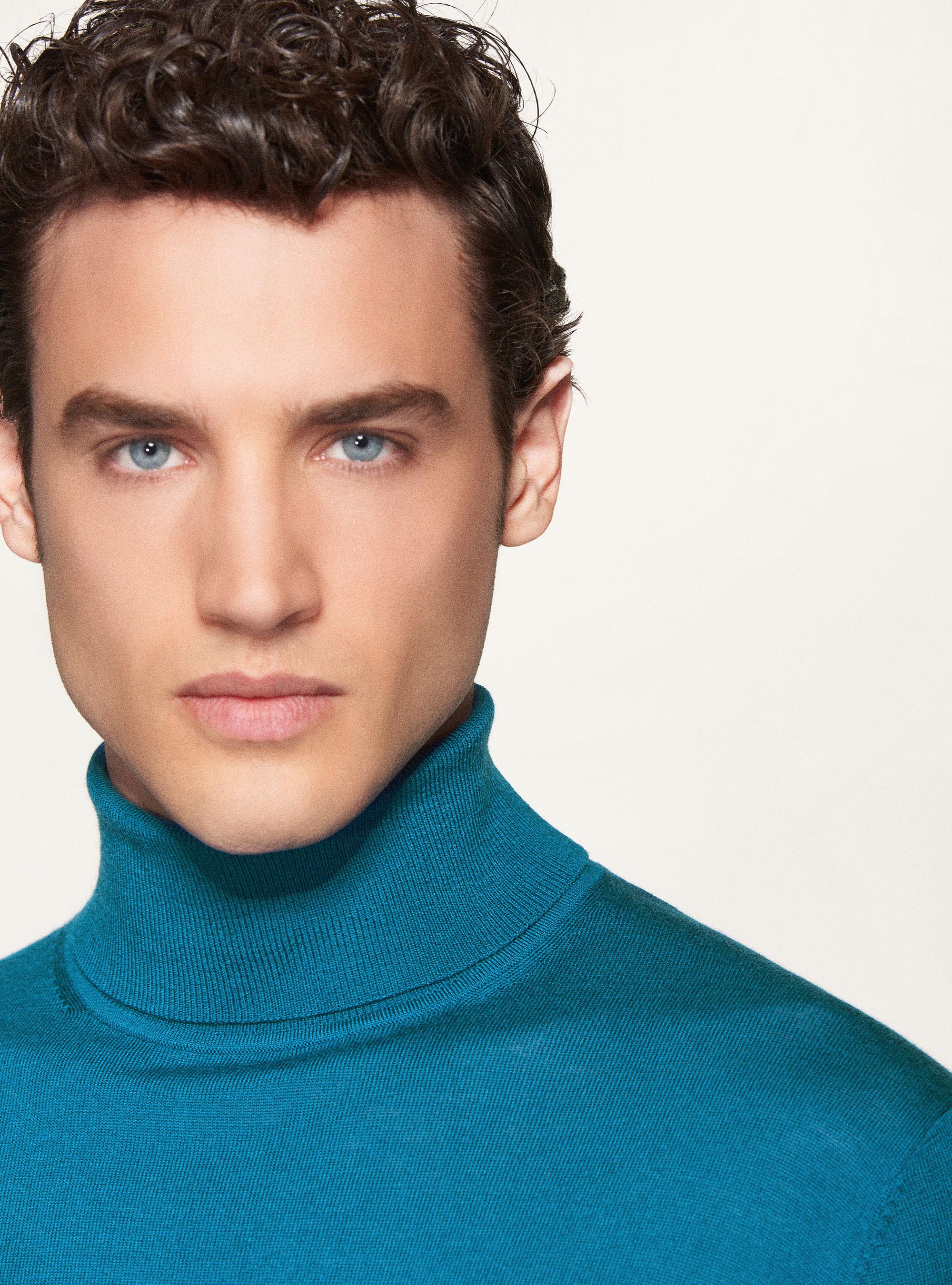 Dolcevita in pura lana merino extrafine, PETROLIO