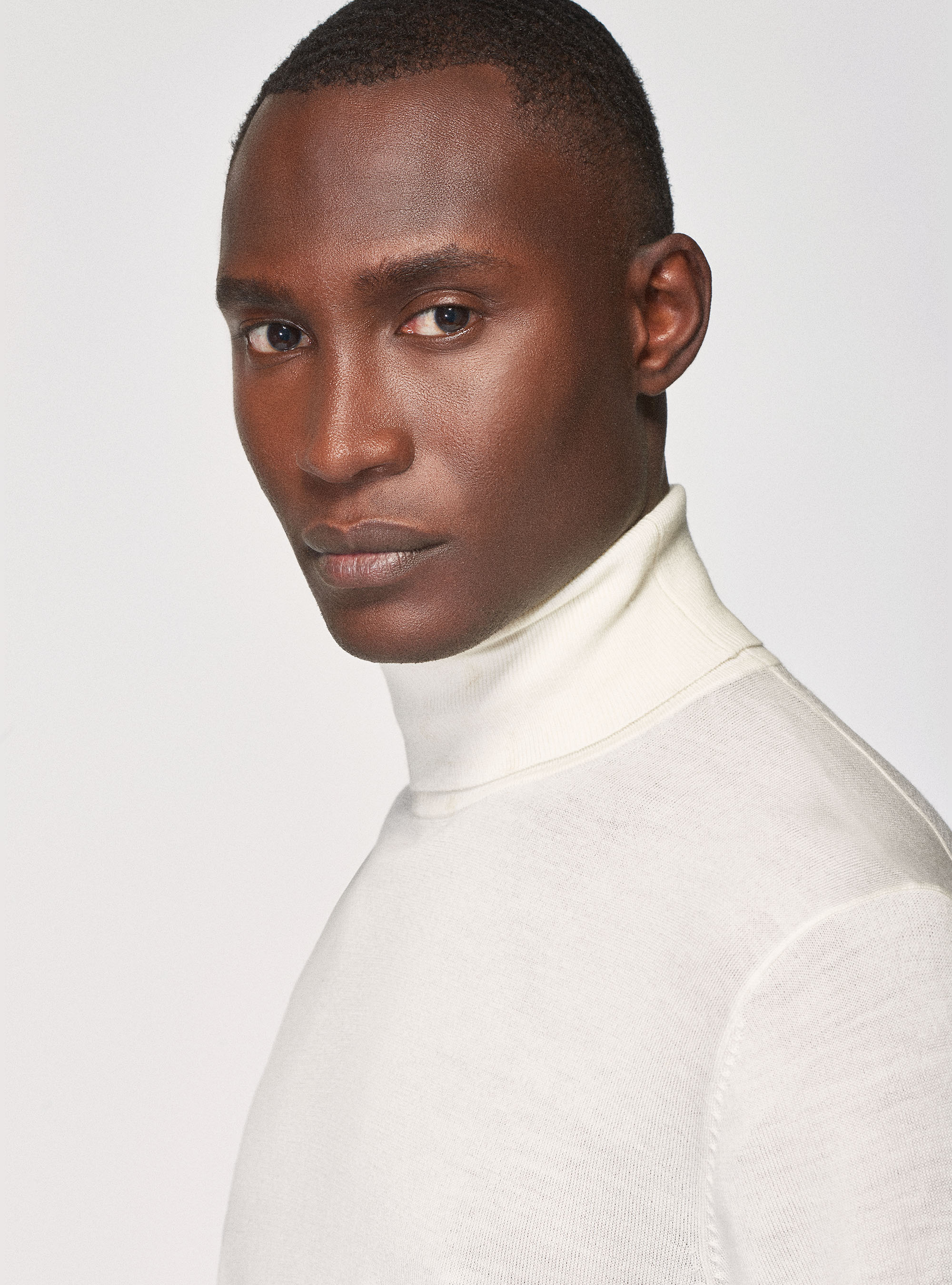 Dolcevita in pura lana merino extrafine, BIANCO