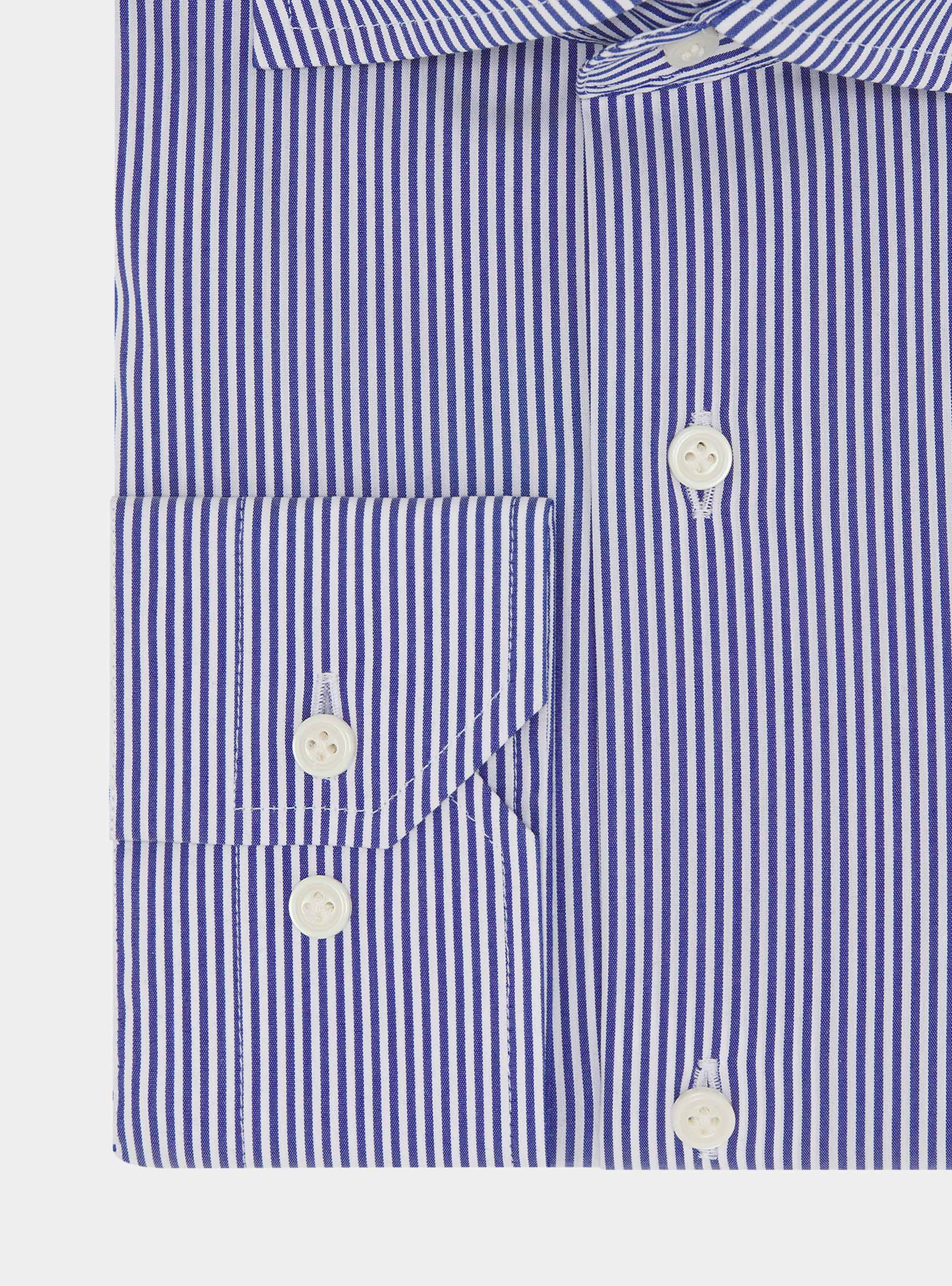 Stretch poplin striped shirt, BLUE