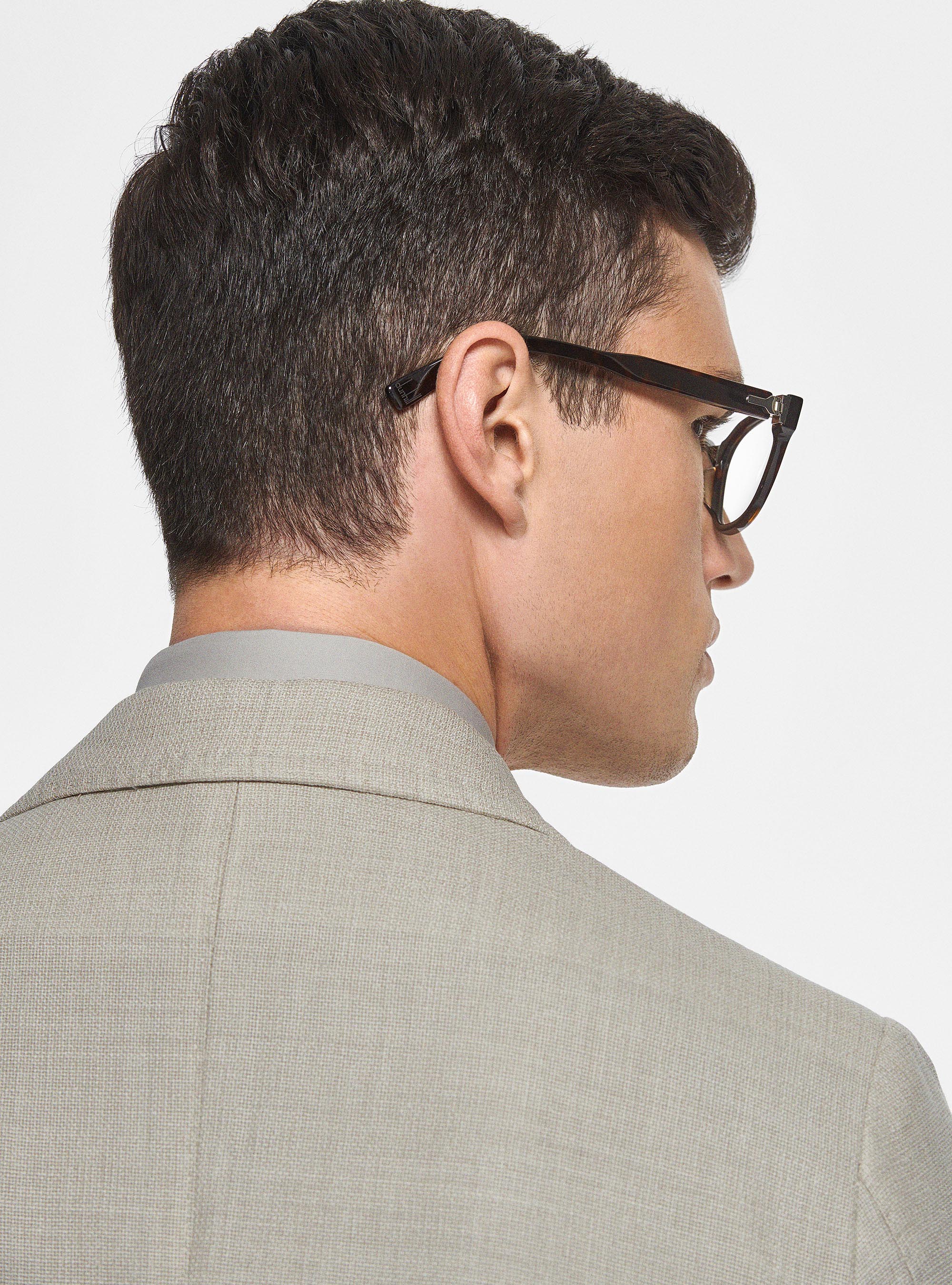 Micro-textured wool blazer, ECRU