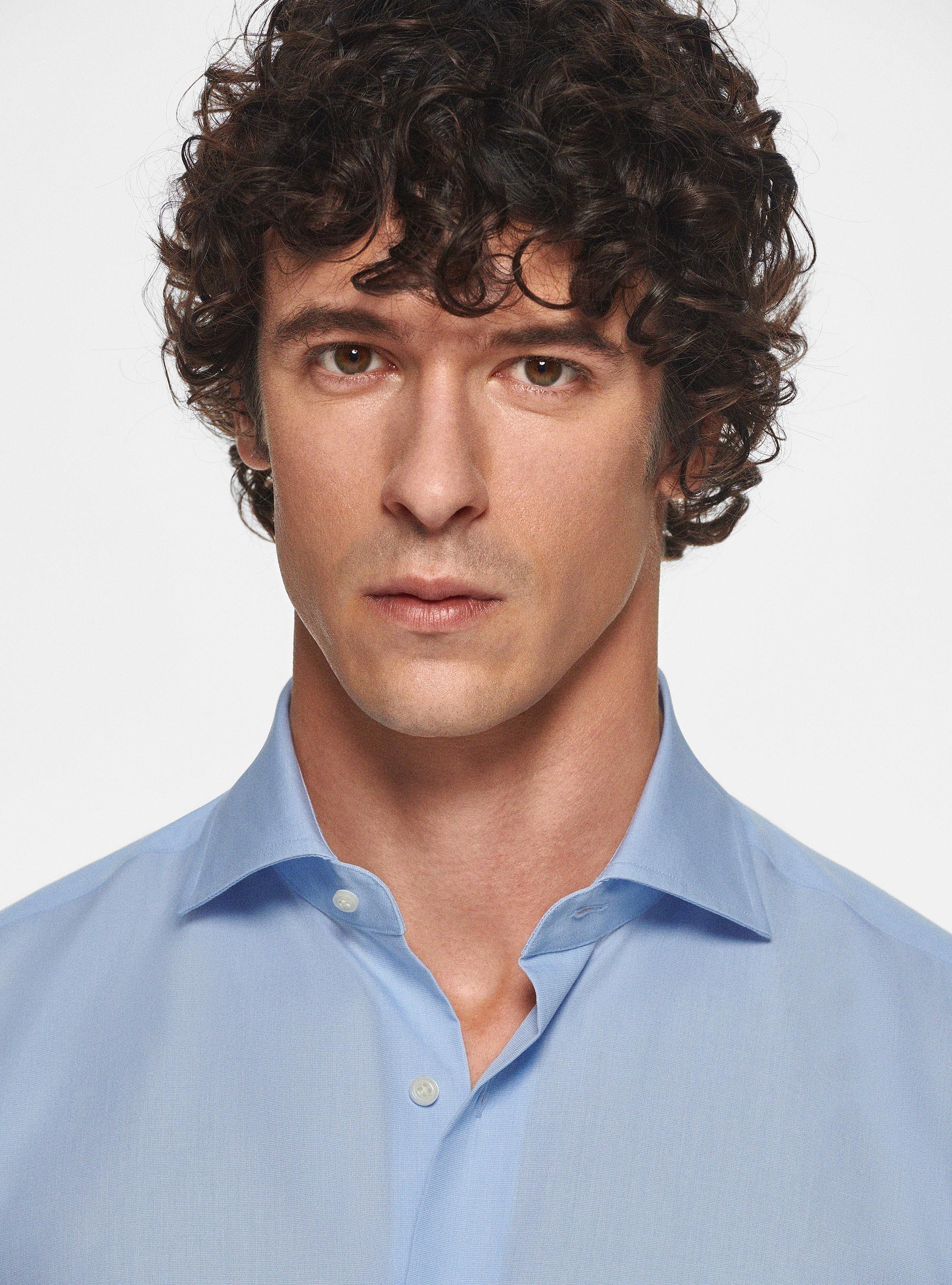 Cotton shirt fil a fil, LIGHT BLUE