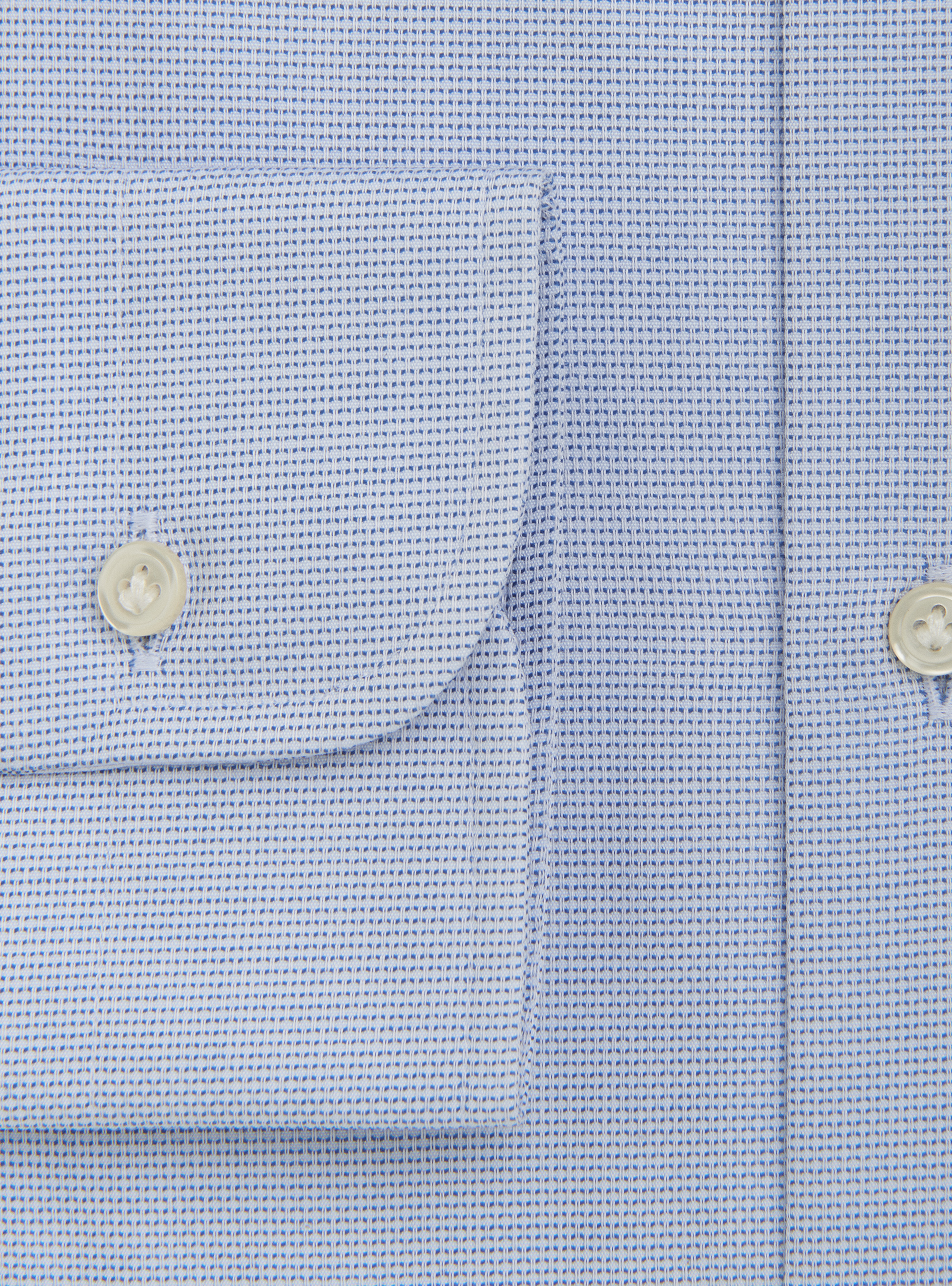 Semi-open french collar shirt in dobby cotton, LIGHT BLUE