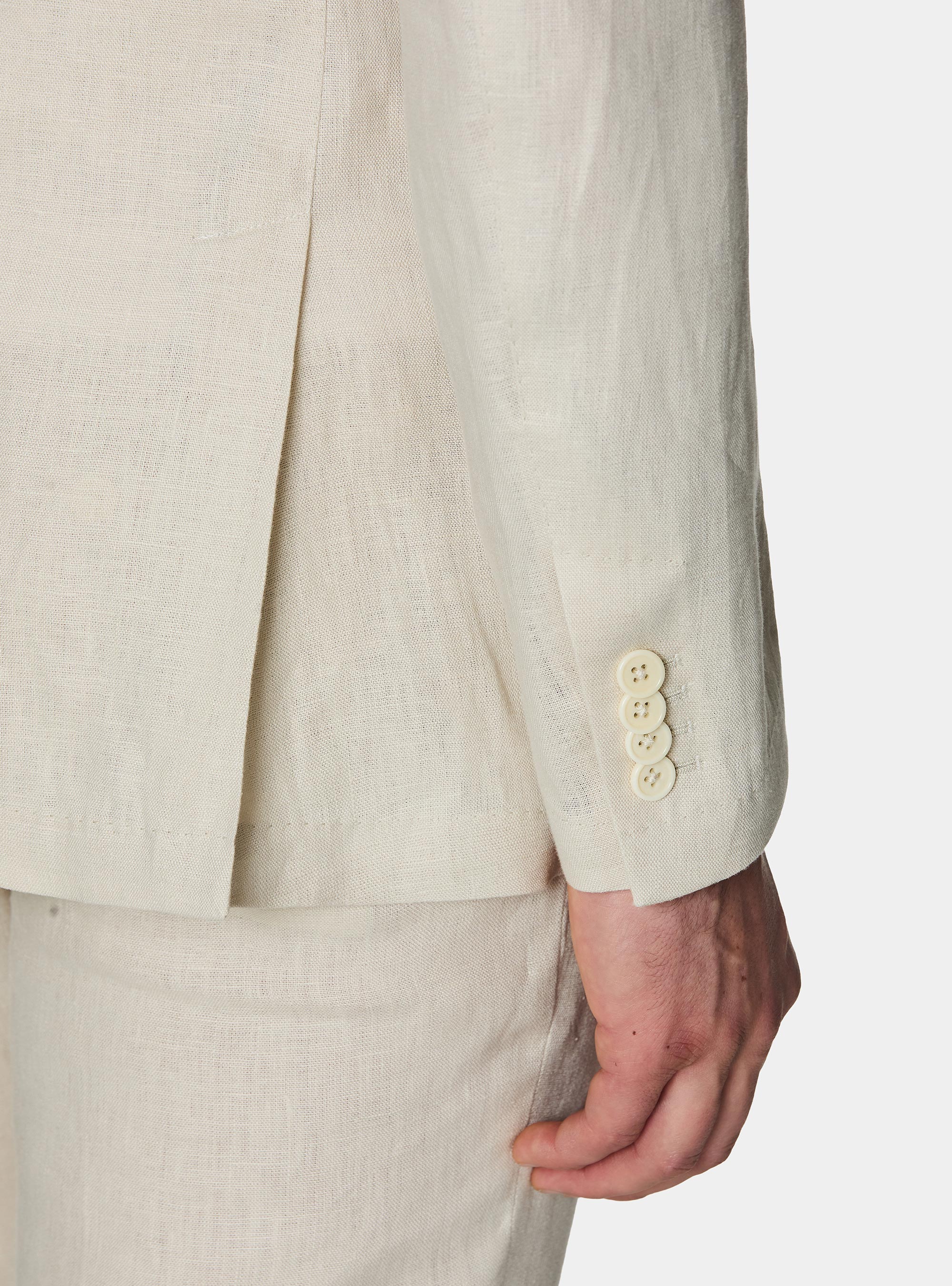 Pure linen suit blazer, ECRU