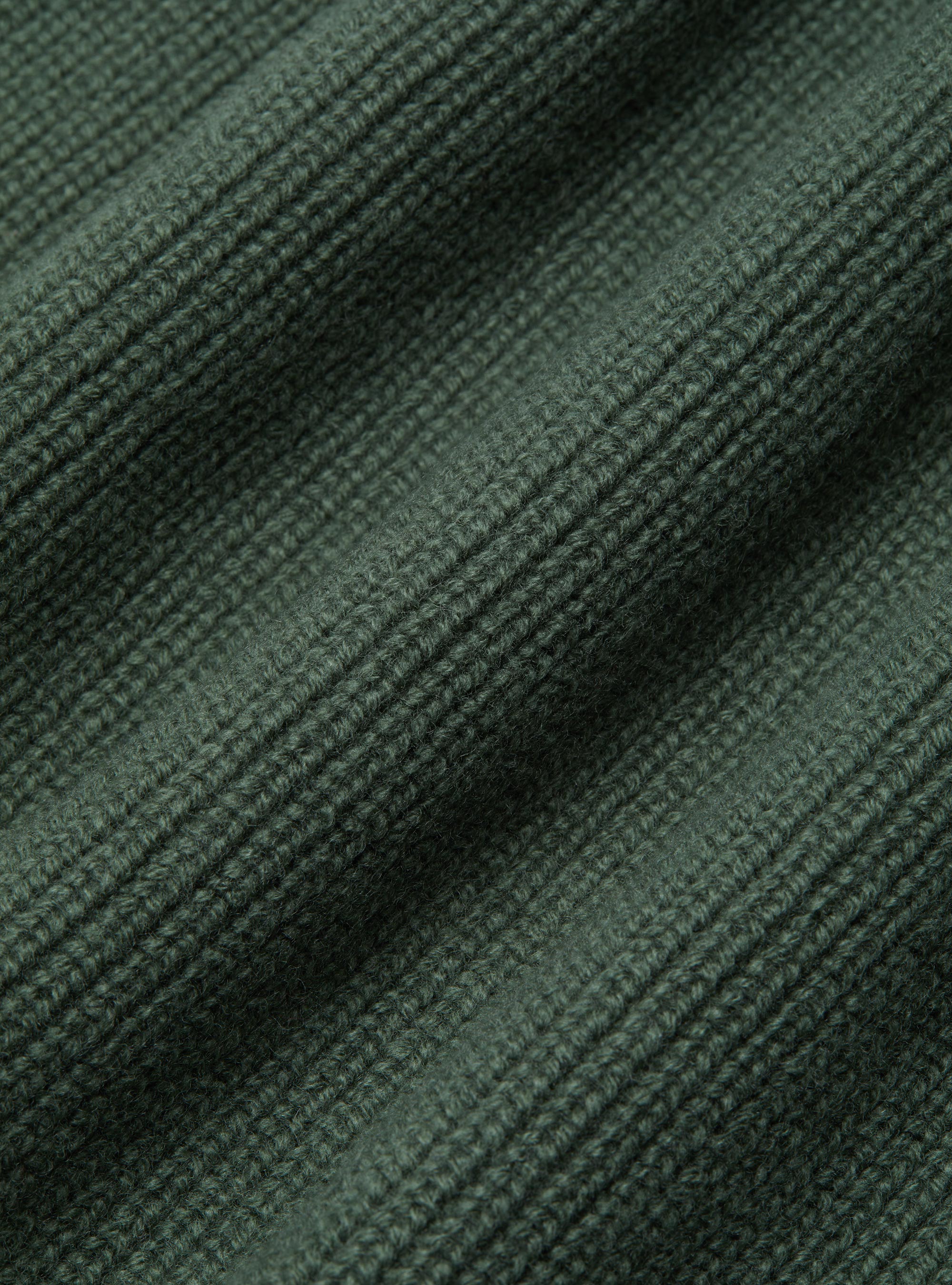 Maglia collo alto a costa perlata in lana merino, MILITARE 0609C