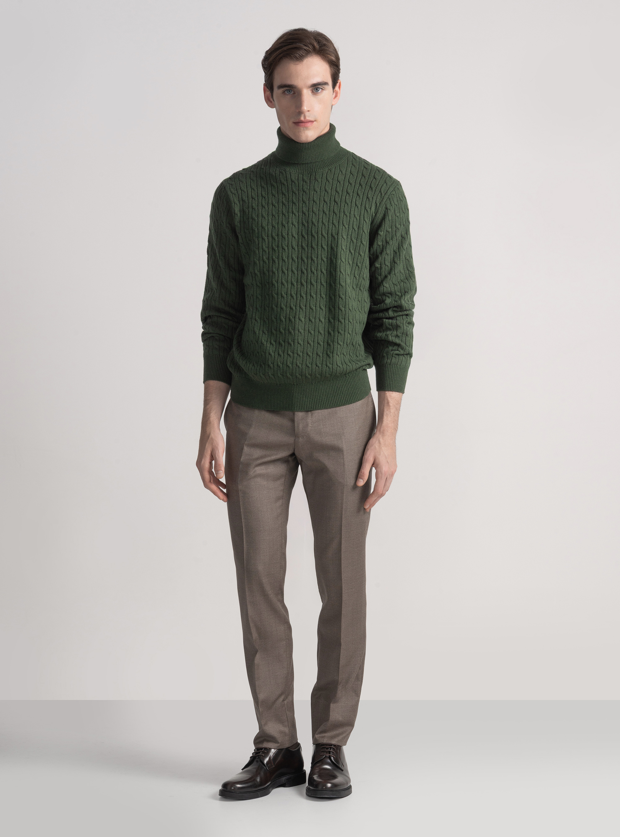 Wool-blend turtleneck sweater with braid, MILITARE 0609C