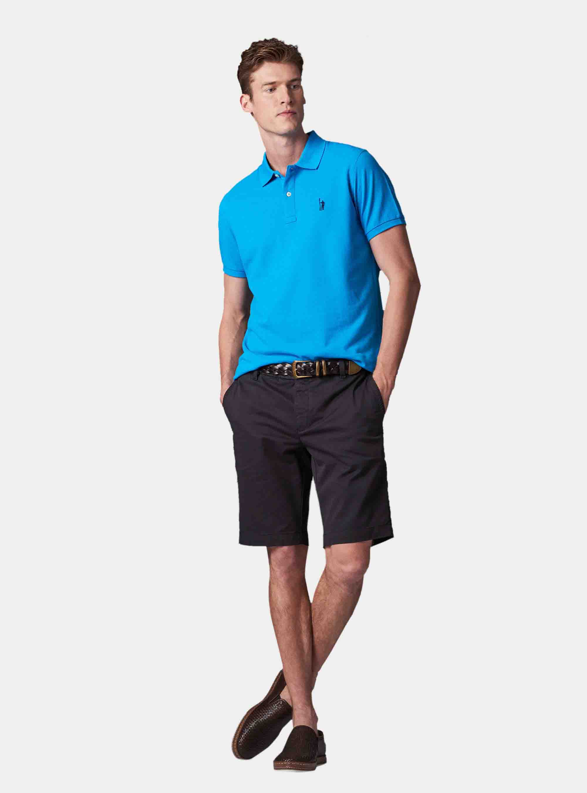 Polo basica in piquet, TURCHESE 0258C