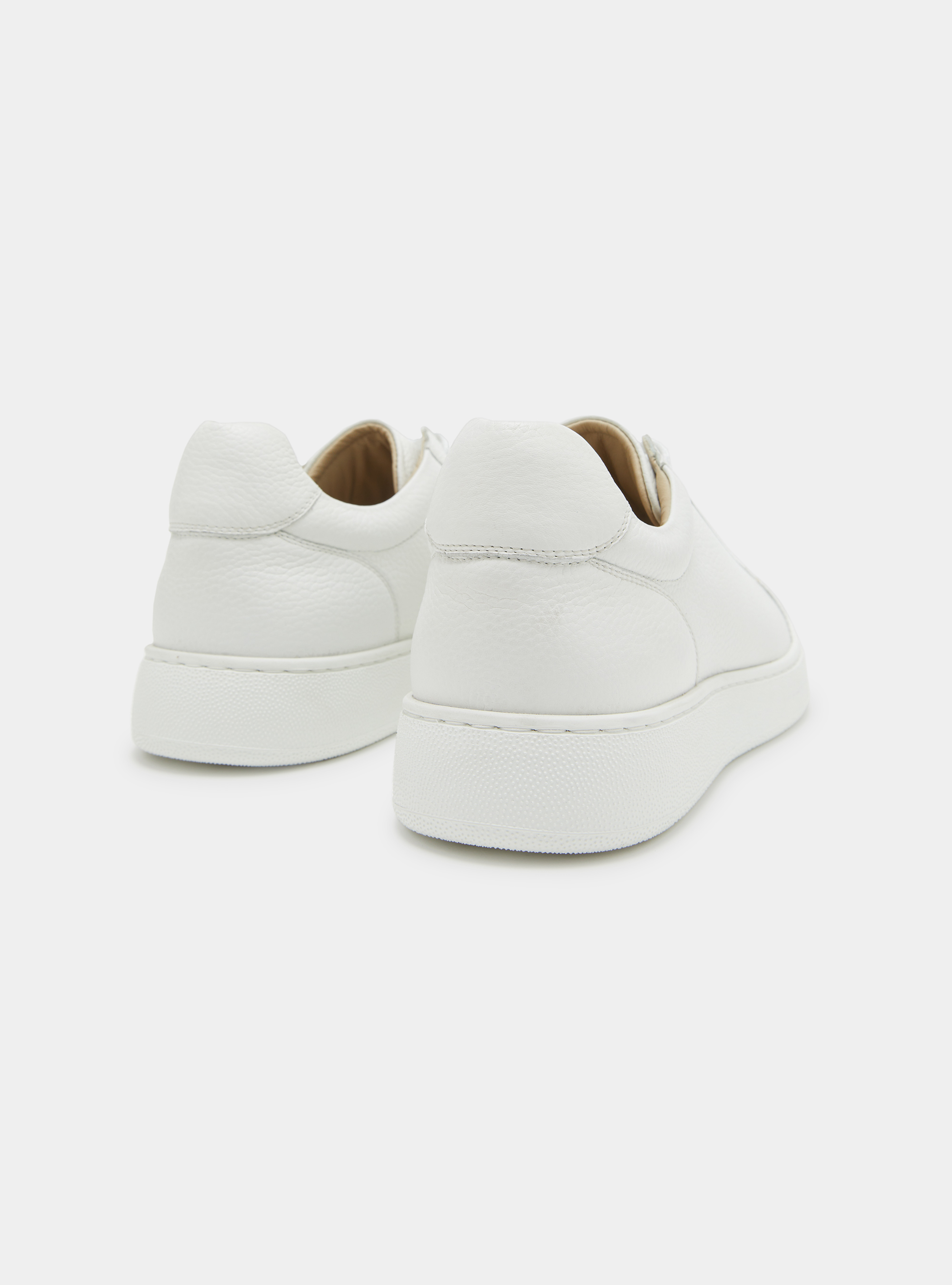 Baskets en nappa martelé, BLANC