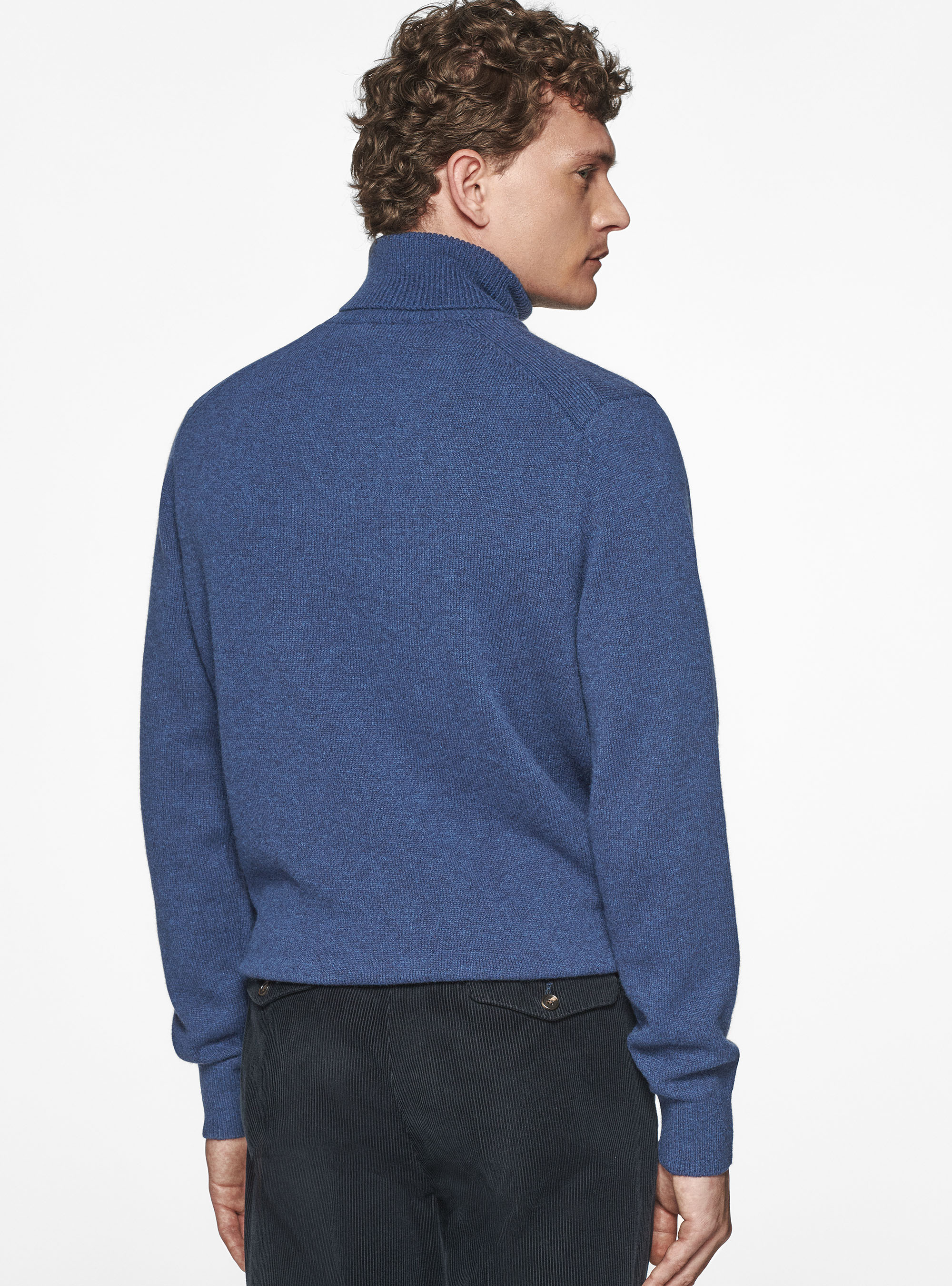 Maglia collo alto in lana merino, INCHIOSTRO