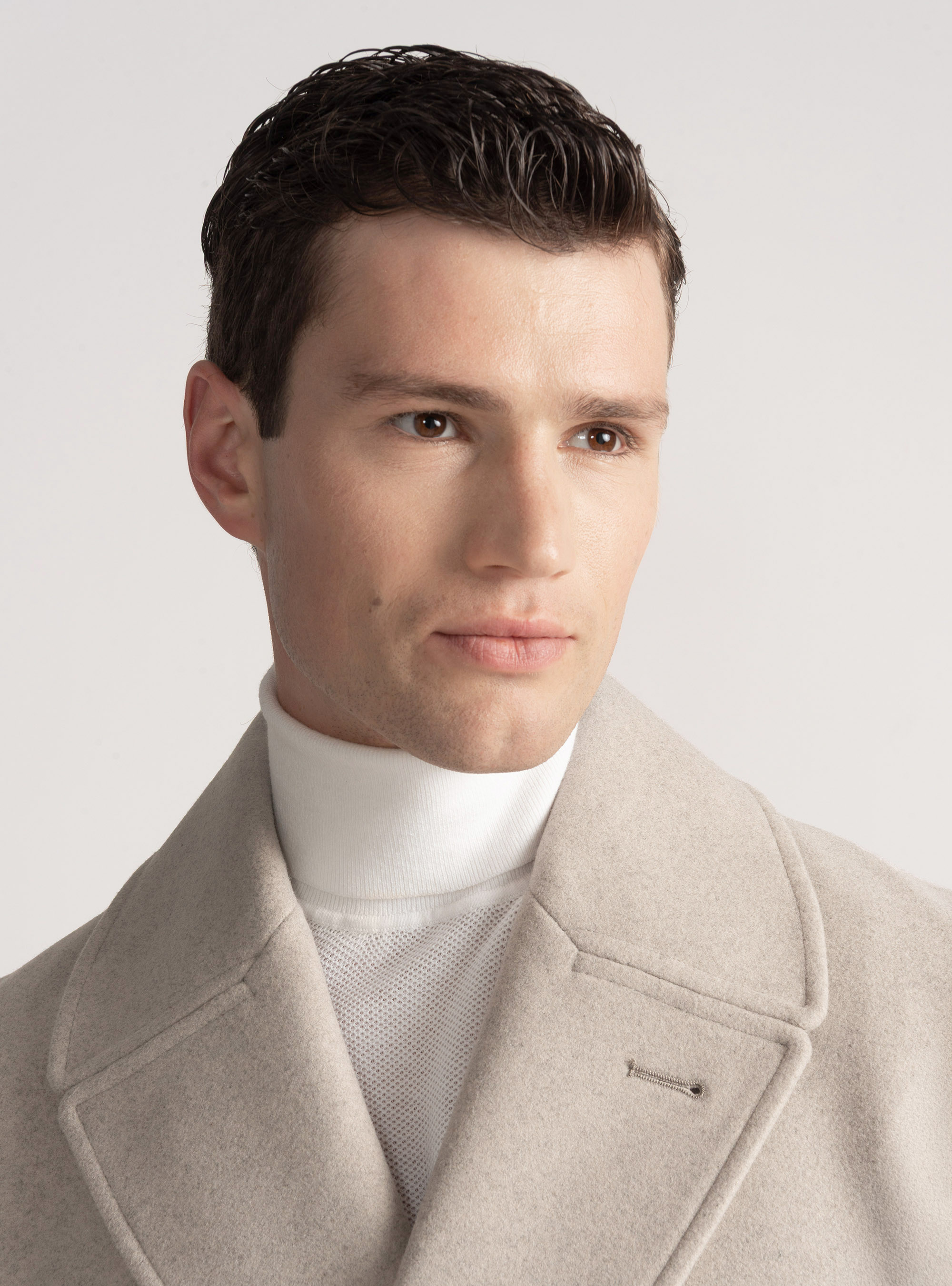 Peacoat tinta unita, ECRU