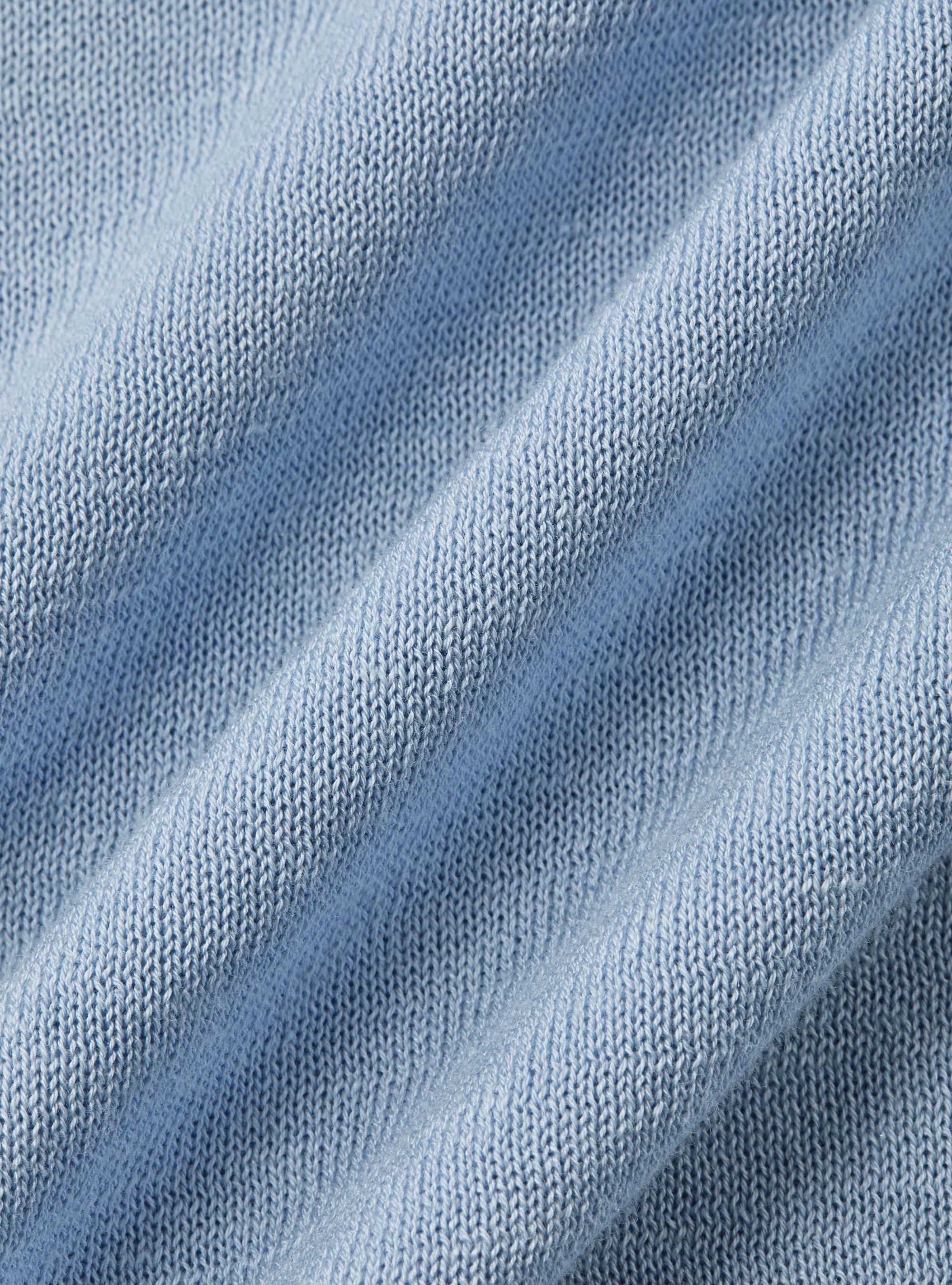 Cotton and silk polo shirt, 0266C AZZURRO